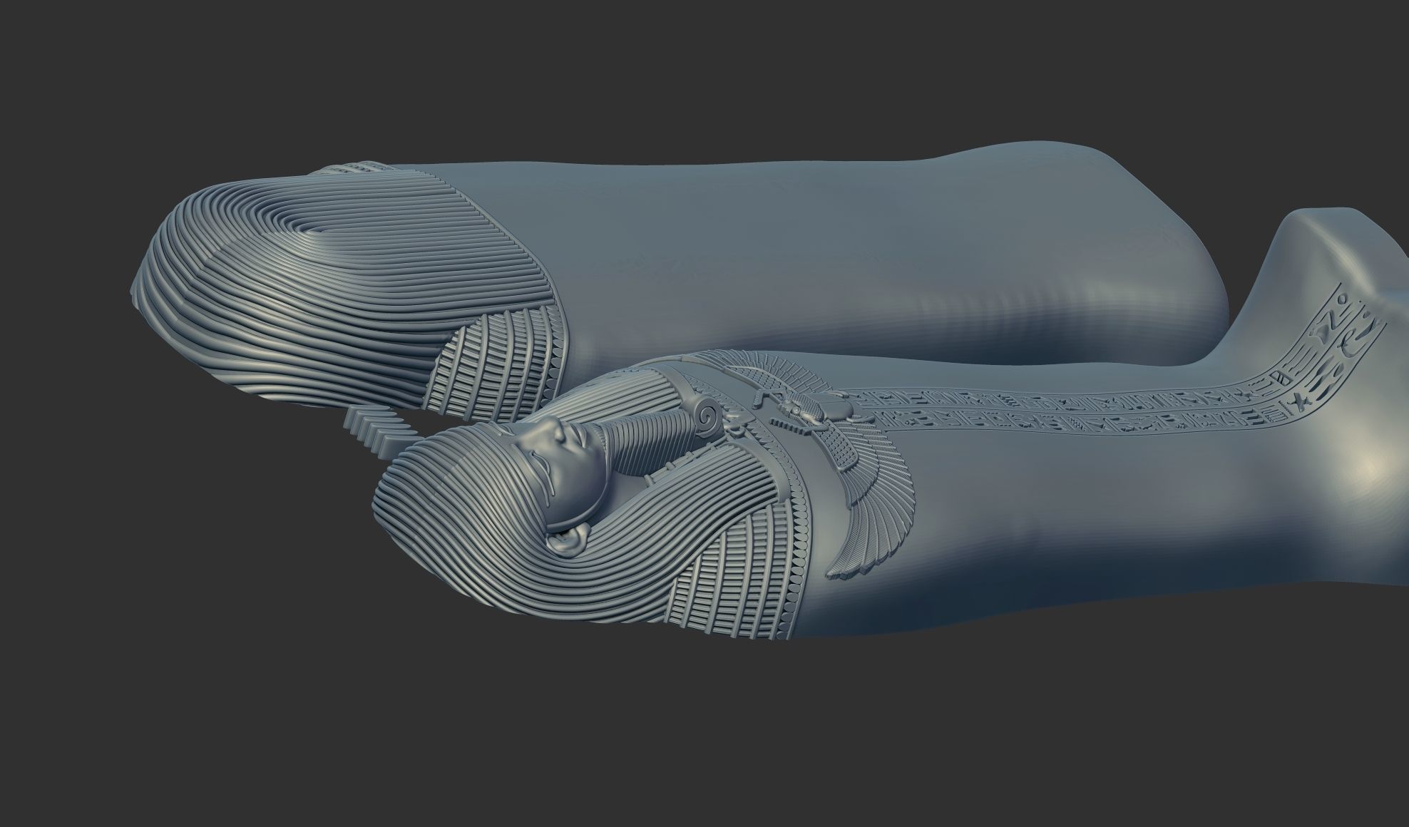 Egyptian Sarcophagus of the Vizier Gemenefhorbak stl  3D model 3D print model_12