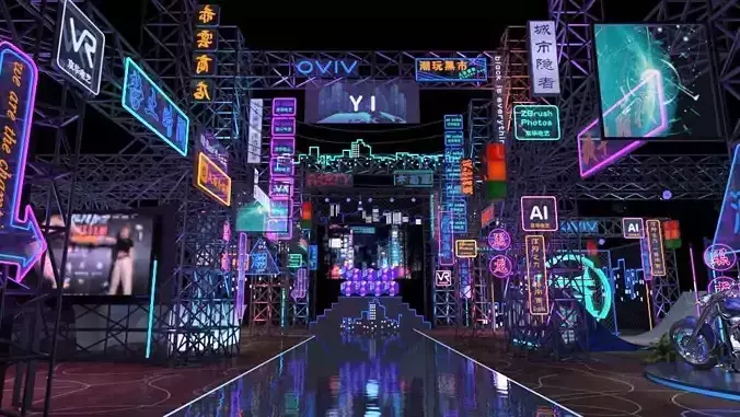 Cyberpunk stage 3D model