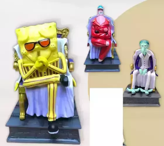 One Piece x SpongeBob SquarePants ADMIRALS 3D print model