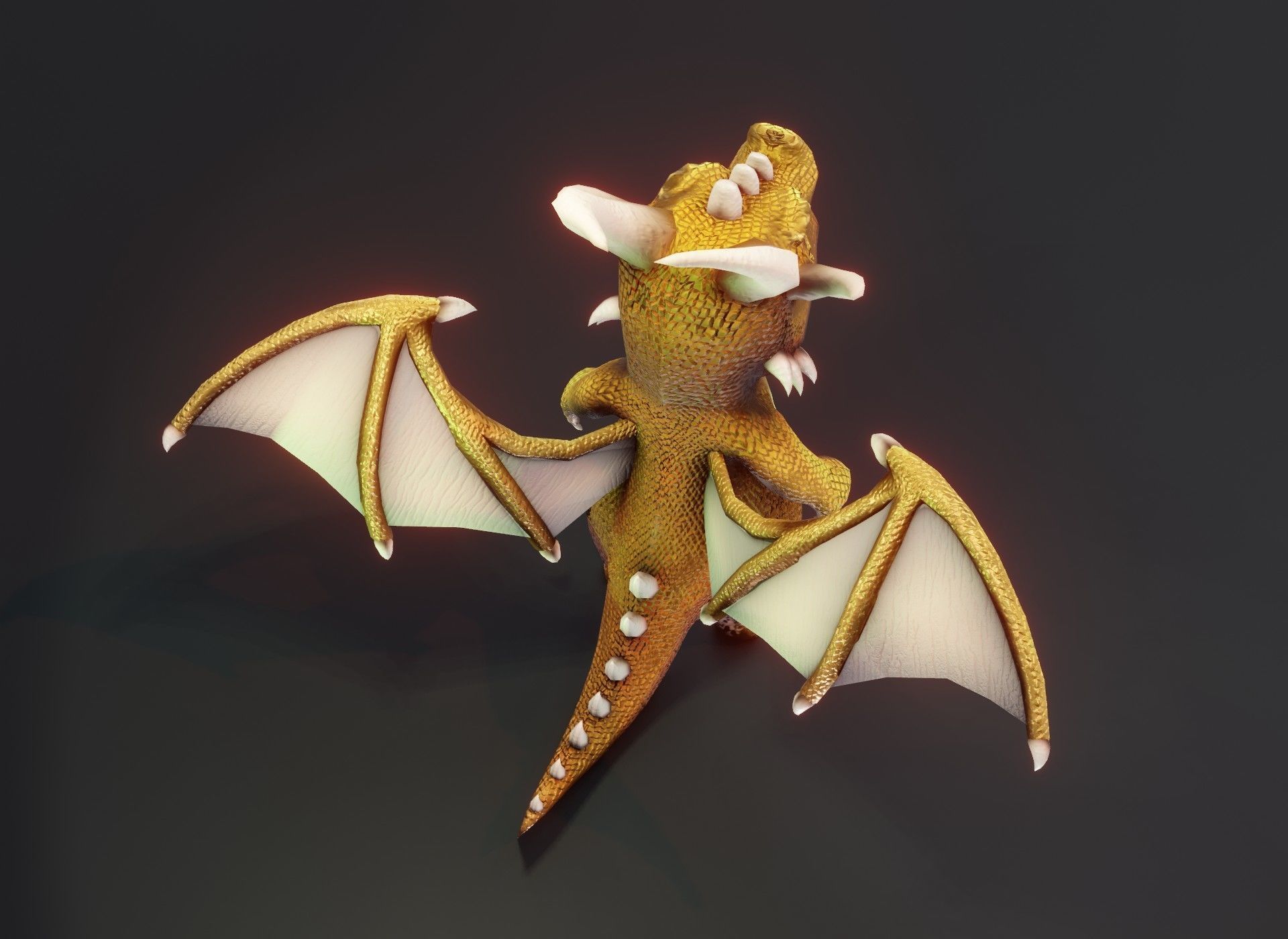 Cartoon Metallic Dragons Animated 3D Model Low-poly 3D model_32