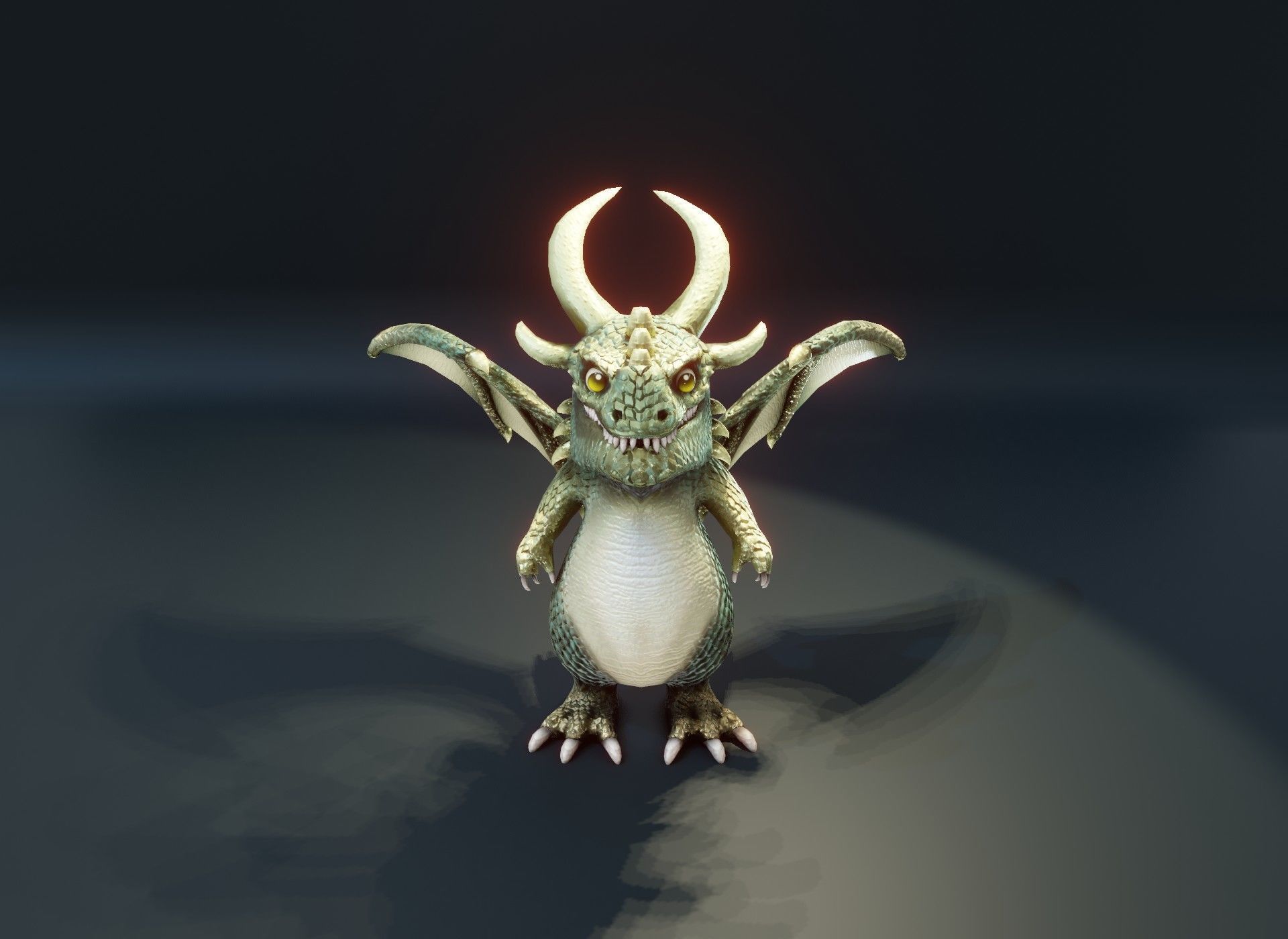 Cartoon Metallic Dragons Animated 3D Model Low-poly 3D model_55