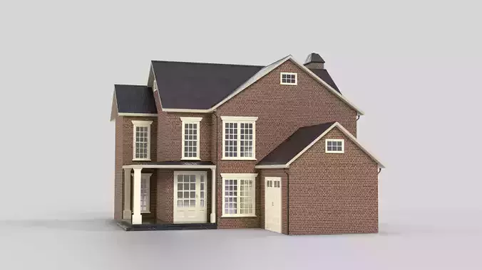 British House Design 02T4 Low-poly 3D model
