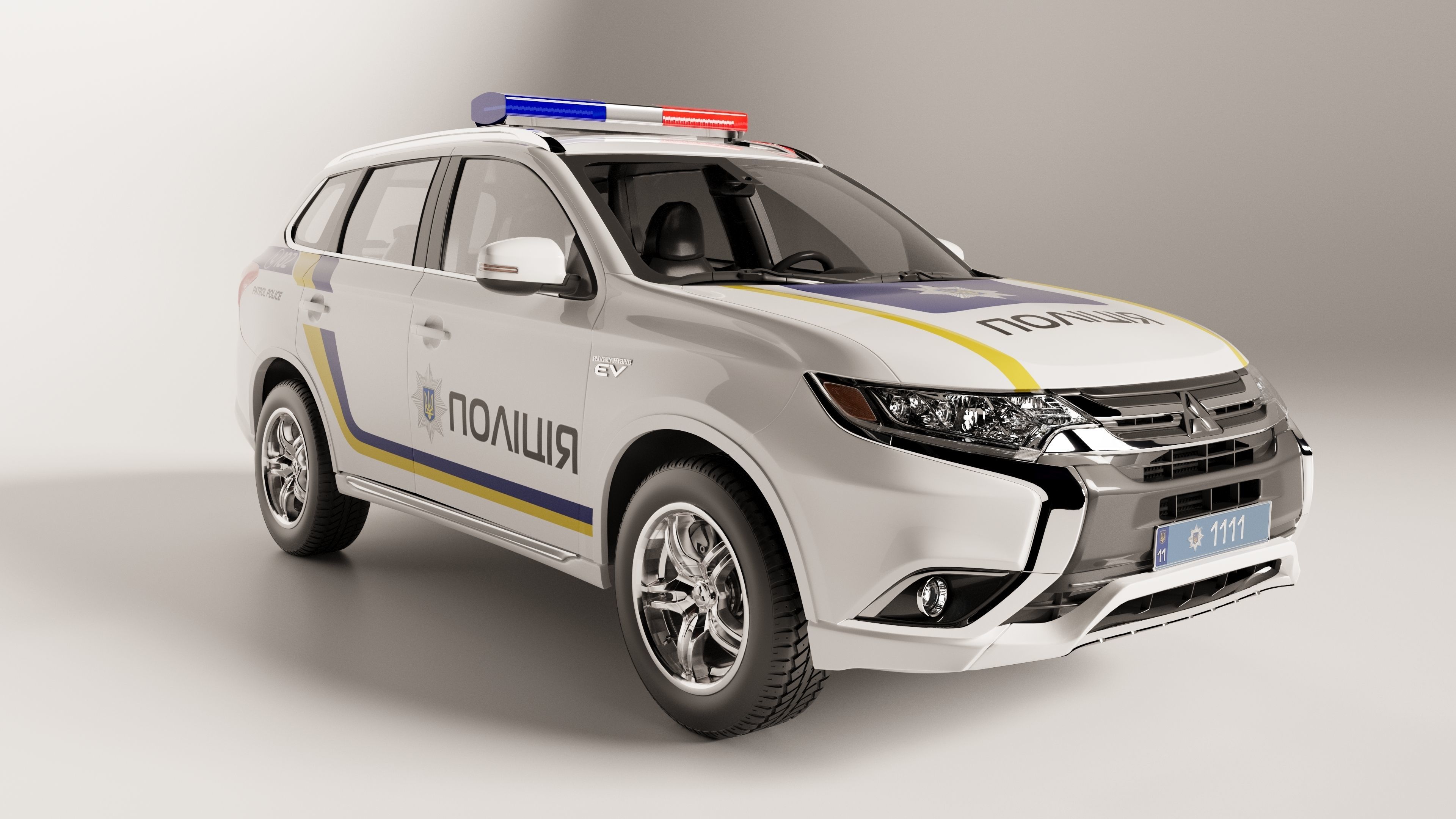 Mitsubishi Outlander PHEV 2019 National Police Ukraine 3D model_10