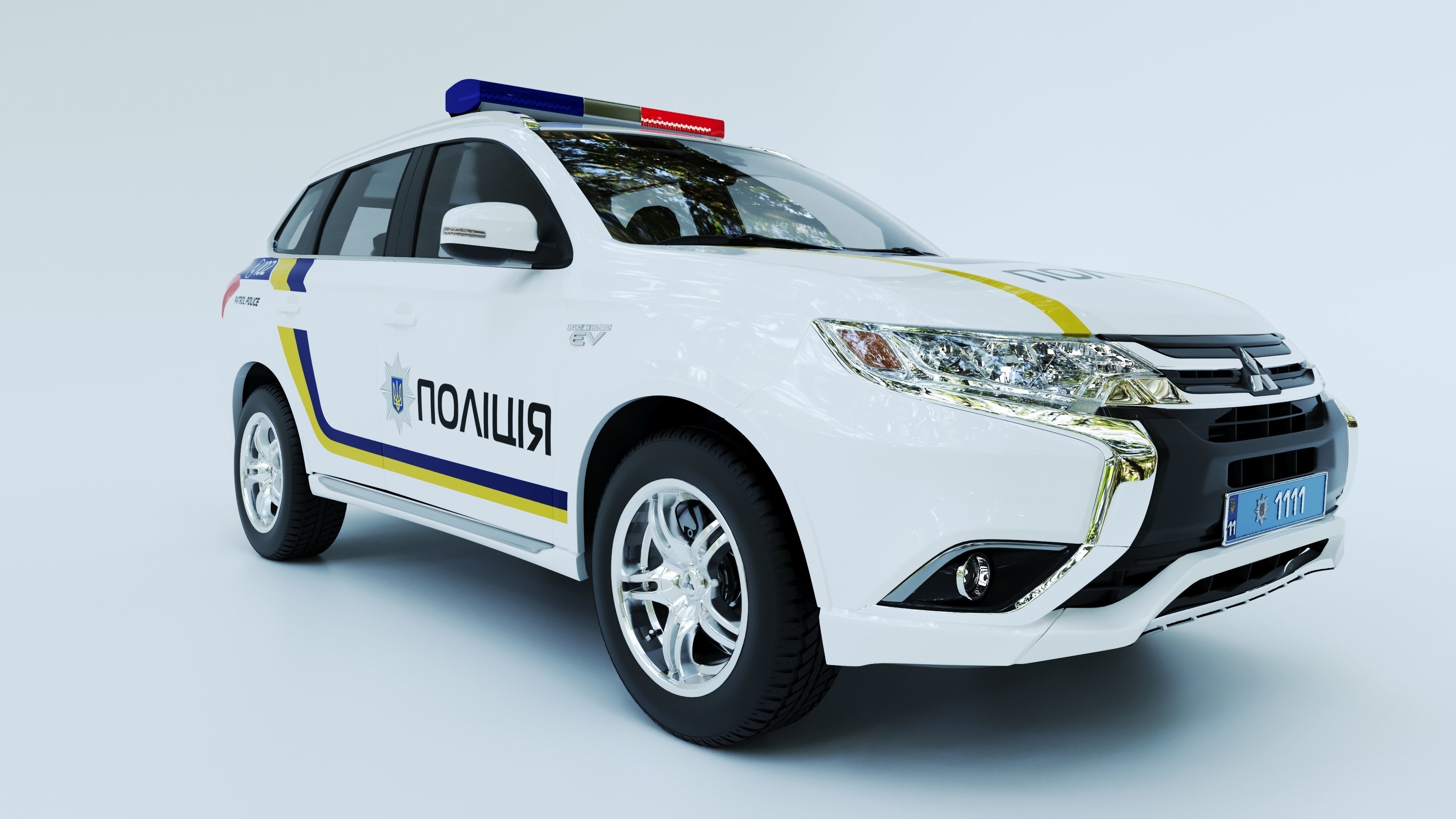Mitsubishi Outlander PHEV 2019 National Police Ukraine 3D model_16