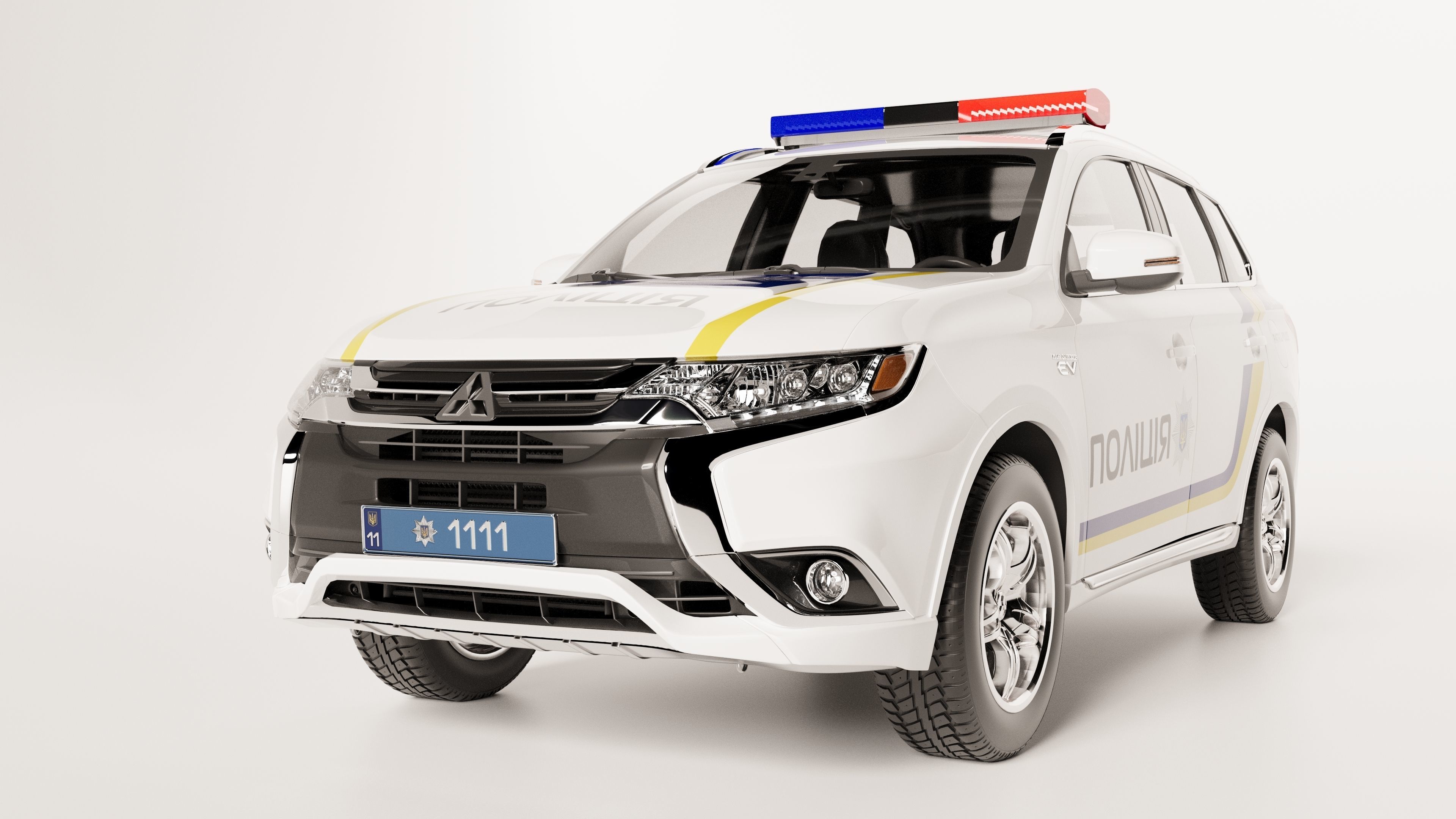 Mitsubishi Outlander PHEV 2019 National Police Ukraine 3D model_4
