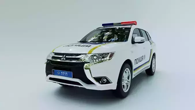 Mitsubishi Outlander PHEV 2019 National Police Ukraine  3D model