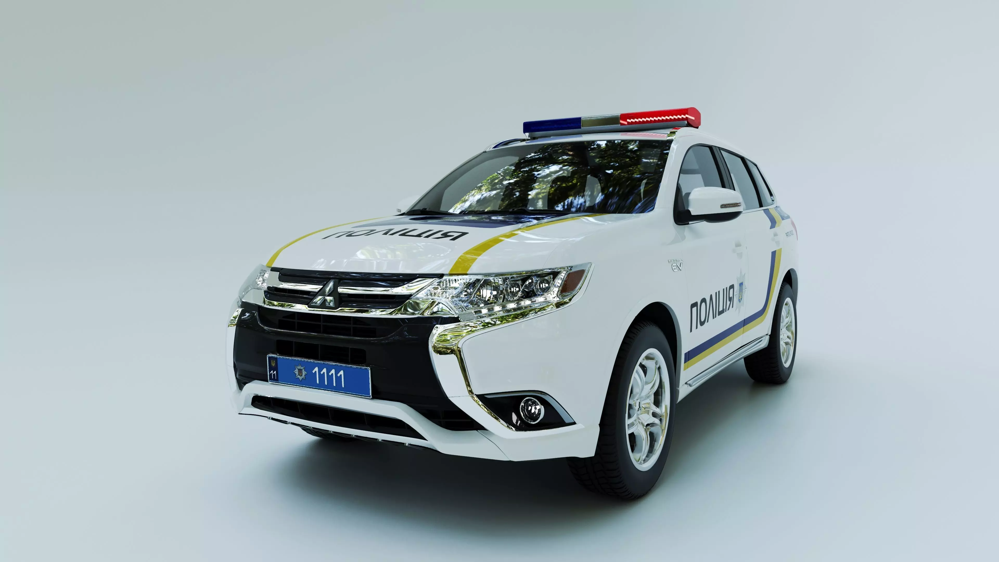 Mitsubishi Outlander PHEV 2019 National Police Ukraine 3D model_0