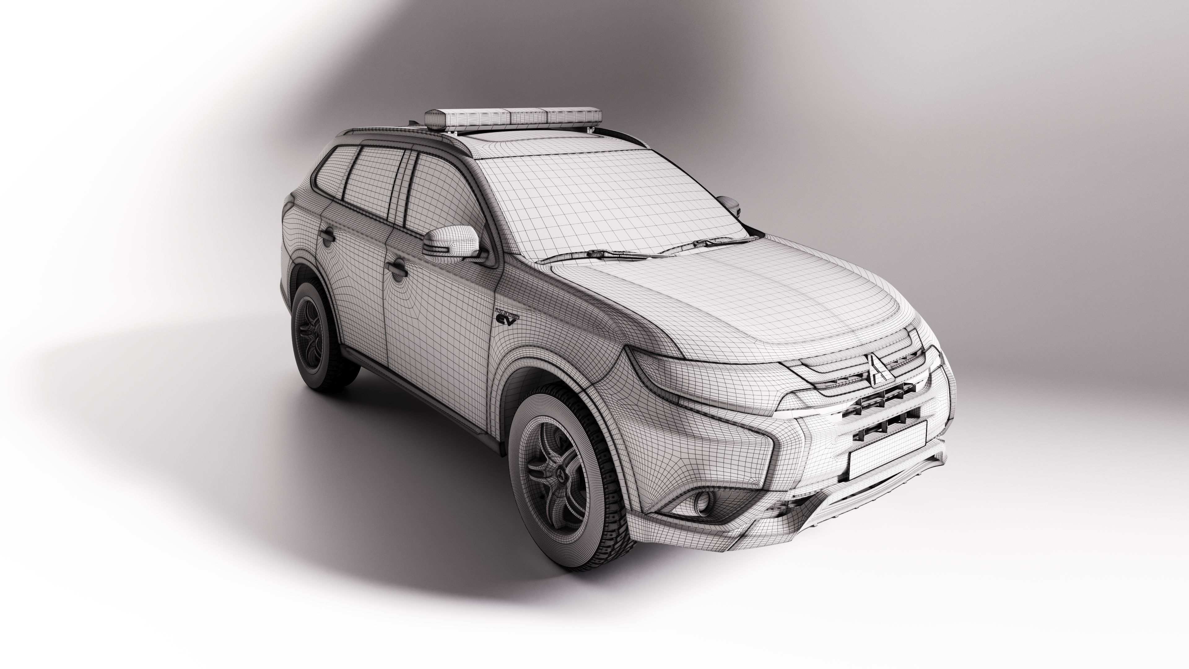 Mitsubishi Outlander PHEV 2019 National Police Ukraine 3D model_12