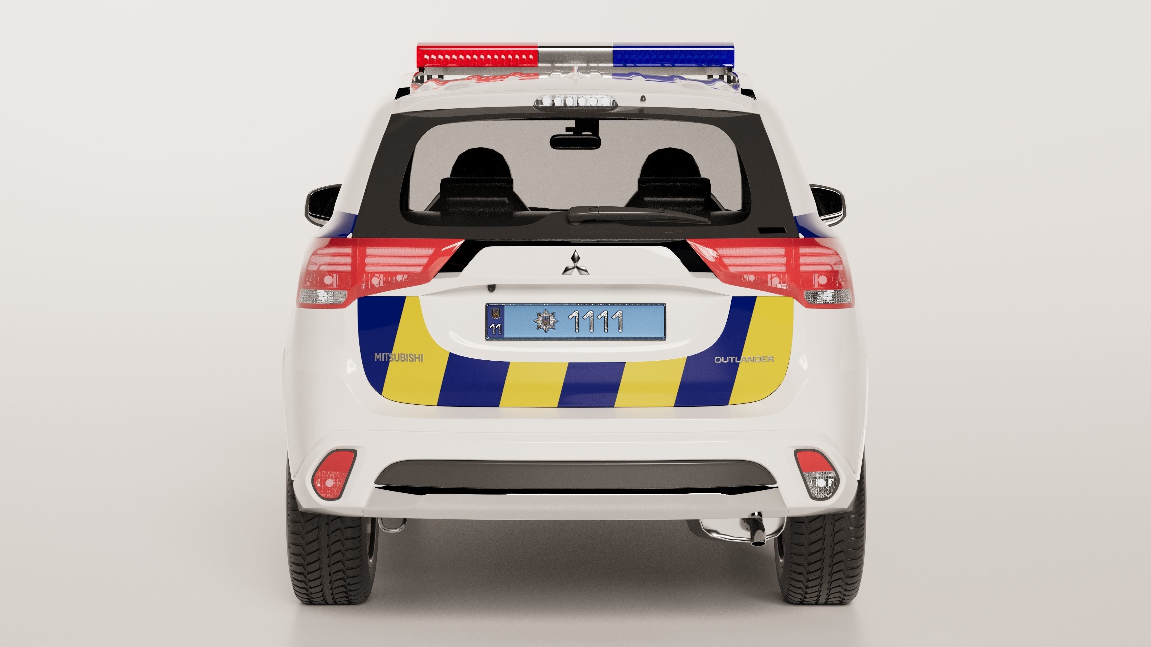 Mitsubishi Outlander PHEV 2019 National Police Ukraine 3D model_8