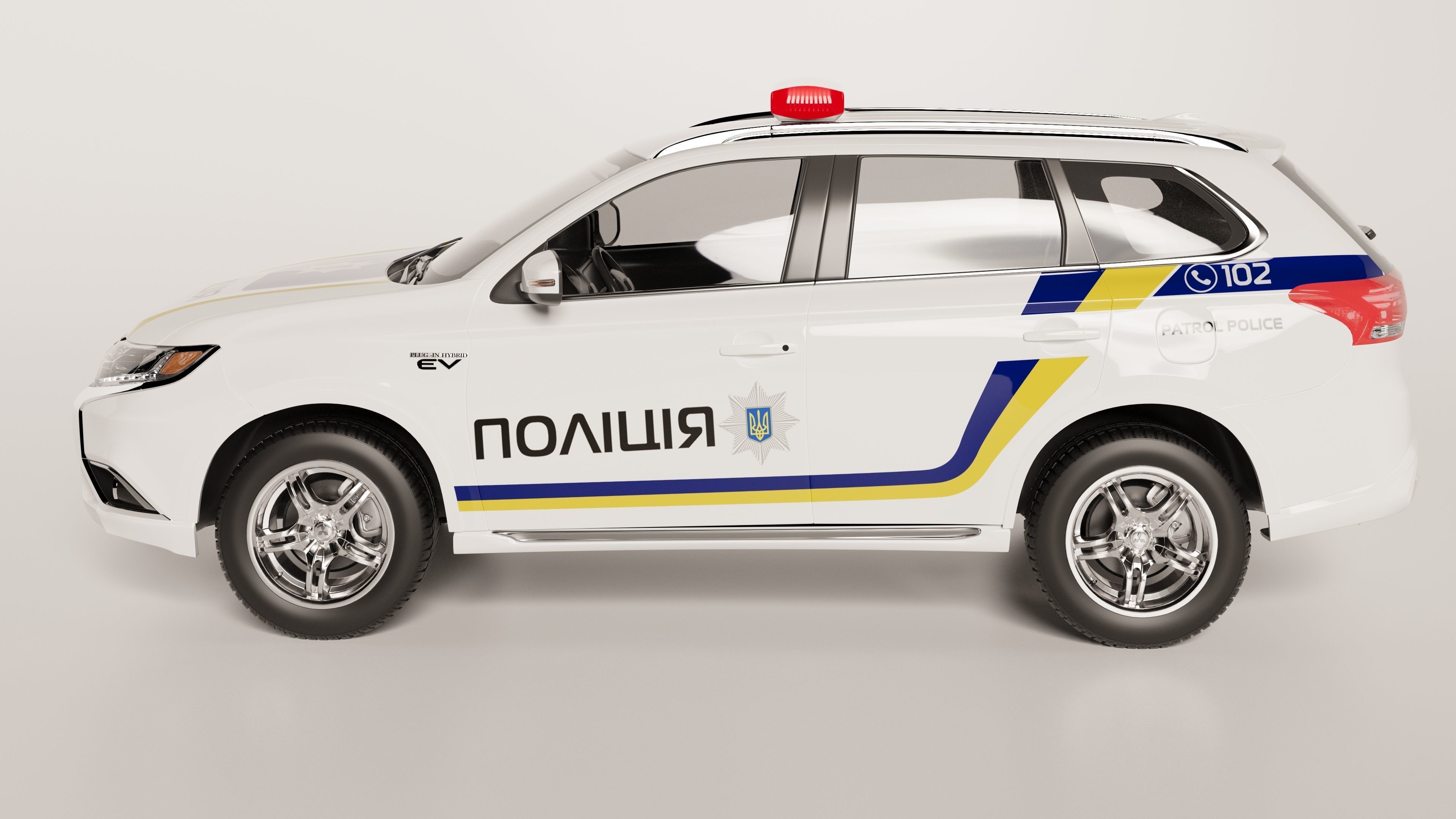 Mitsubishi Outlander PHEV 2019 National Police Ukraine 3D model_9