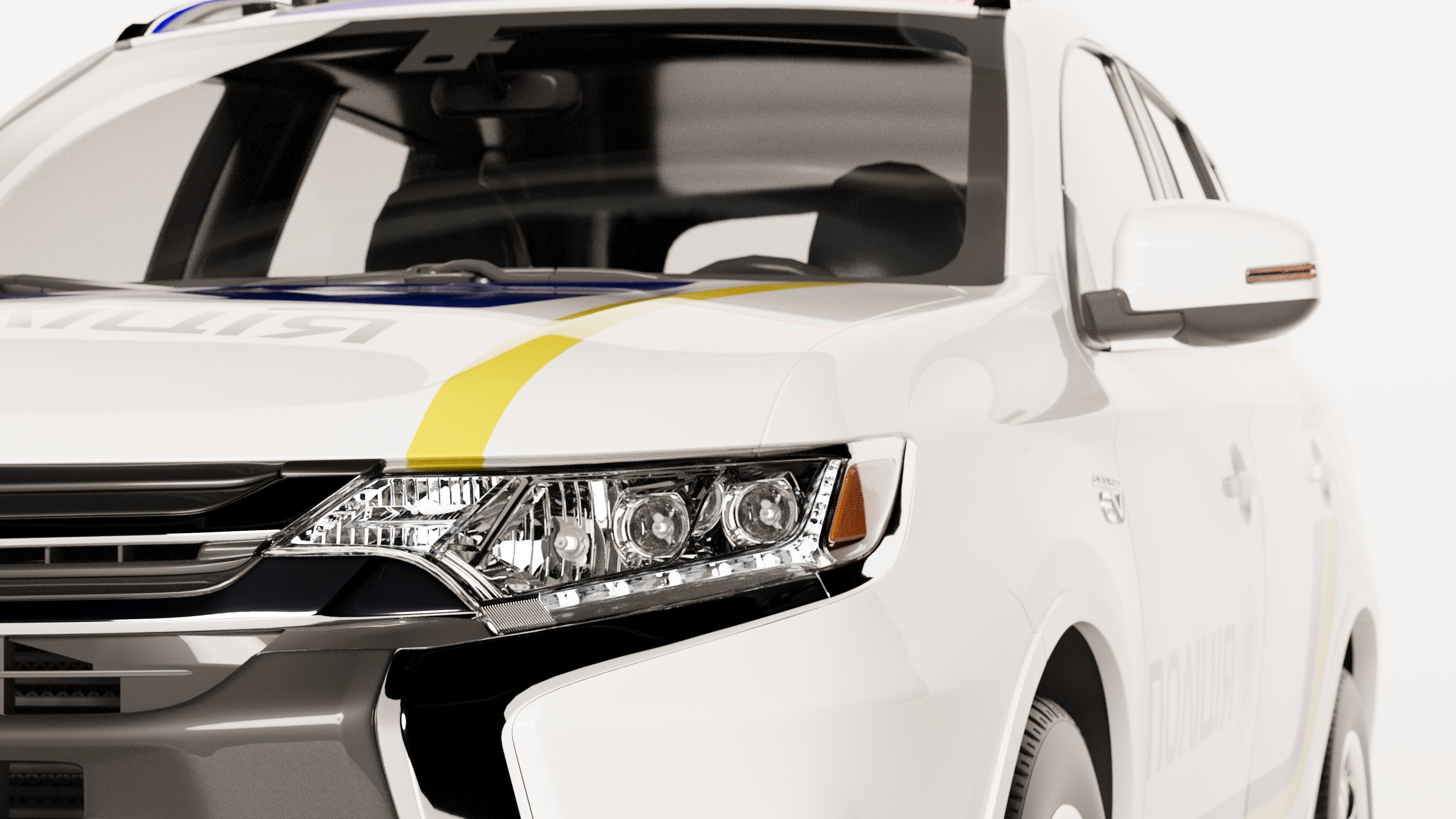 Mitsubishi Outlander PHEV 2019 National Police Ukraine 3D model_3