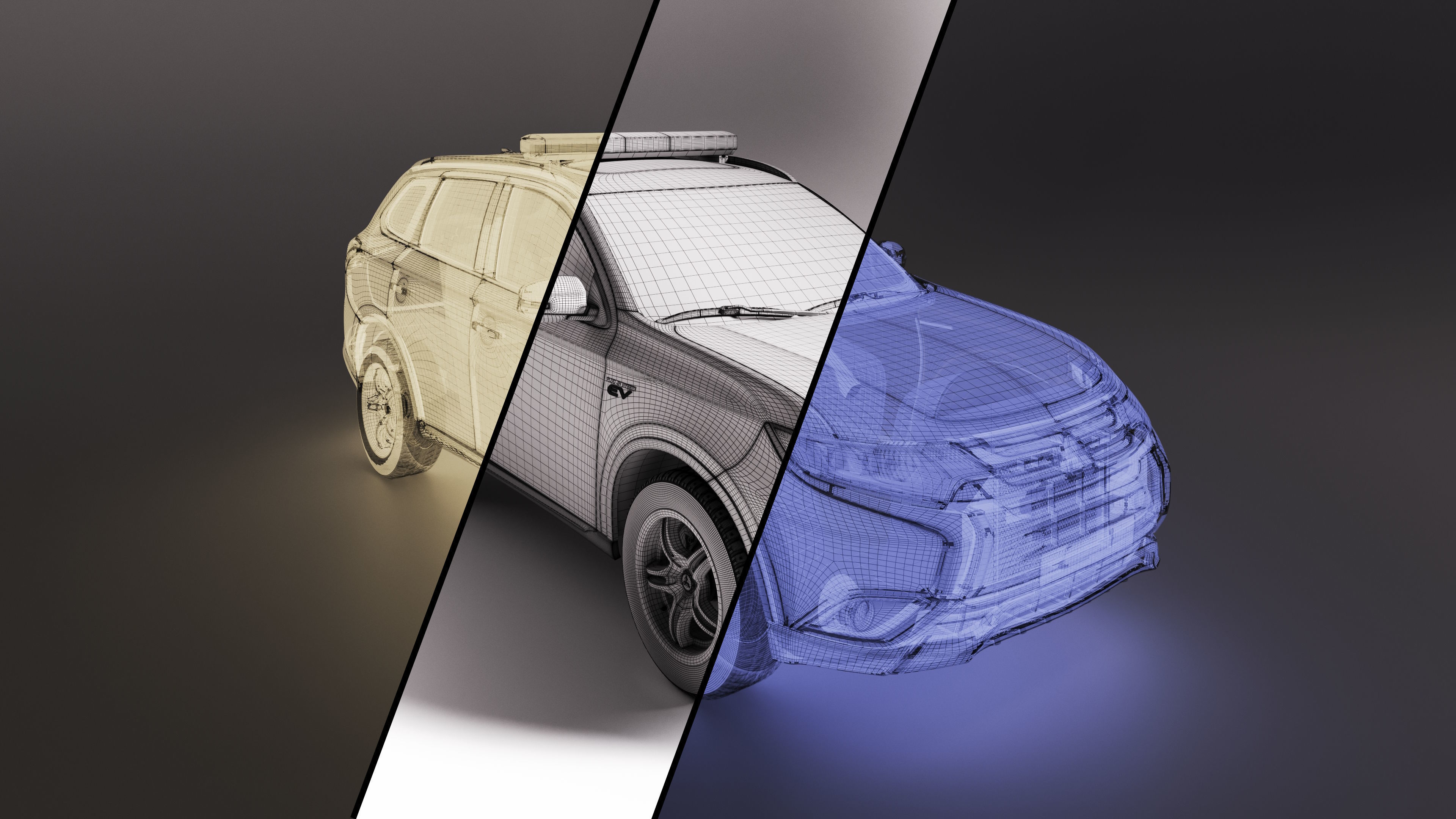 Mitsubishi Outlander PHEV 2019 National Police Ukraine 3D model_13