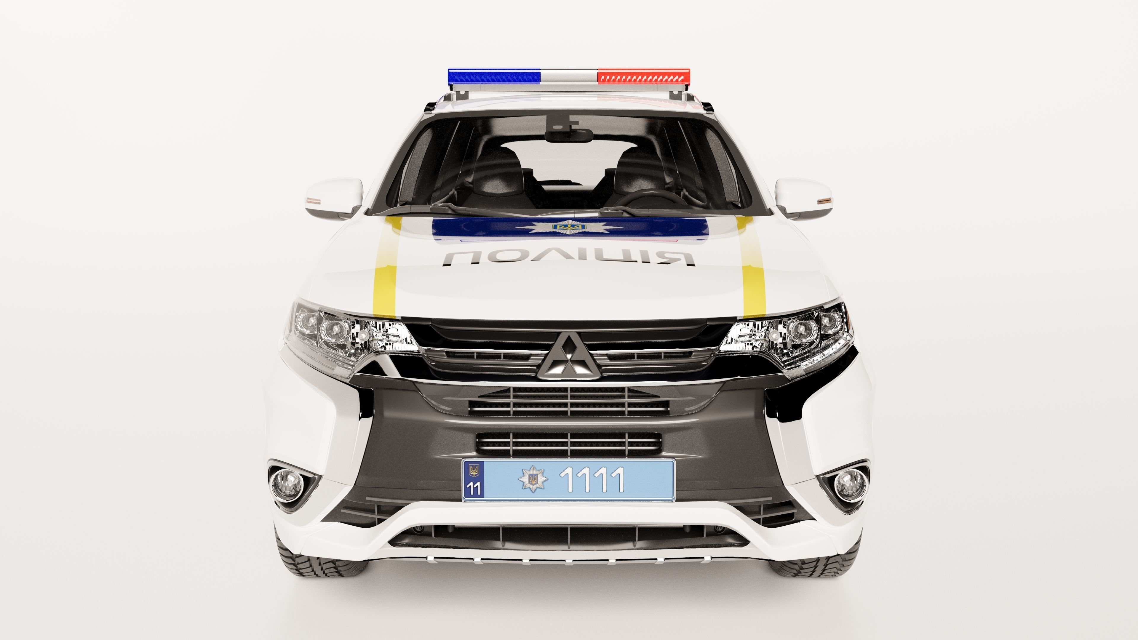 Mitsubishi Outlander PHEV 2019 National Police Ukraine 3D model_5