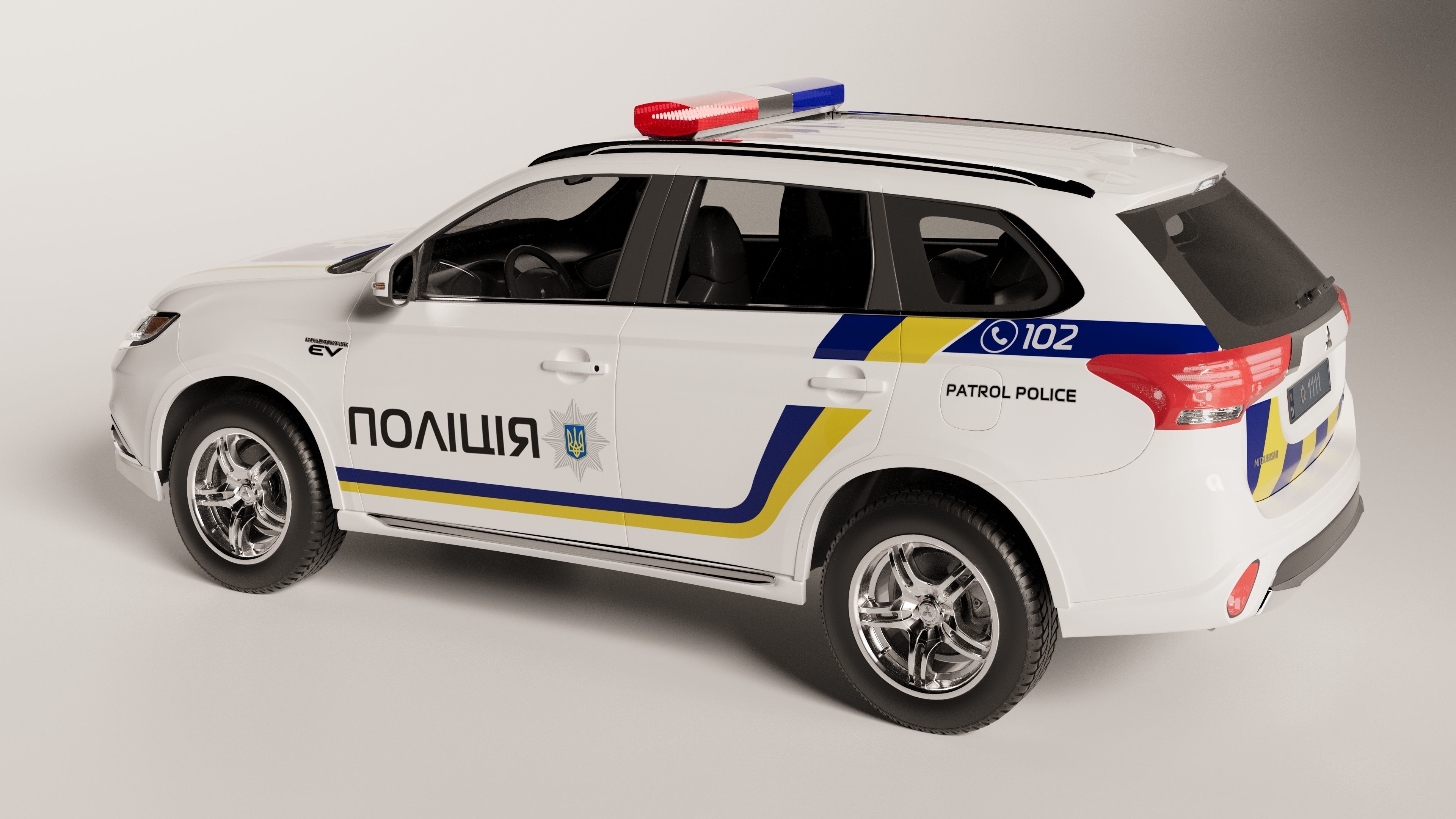 Mitsubishi Outlander PHEV 2019 National Police Ukraine 3D model_6