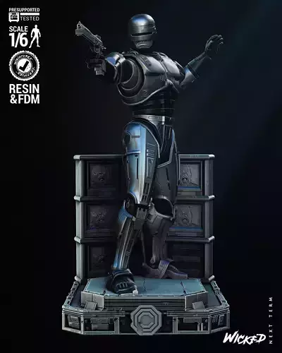 Wicked Movies Robocop Sculpture Tested for 3D printing  3D print model