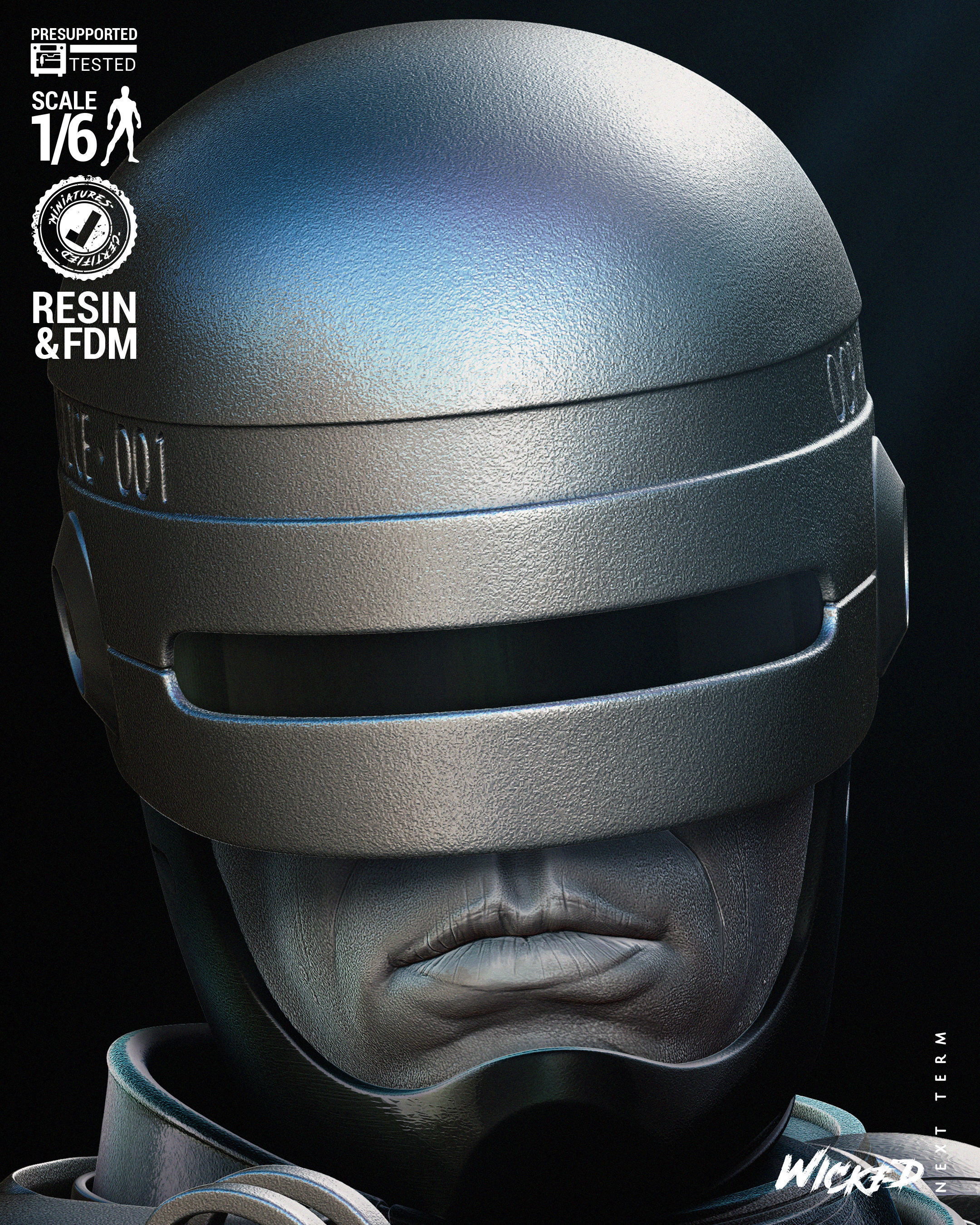 Wicked Movies Robocop Sculpture Tested for 3D printing  3D print model_54