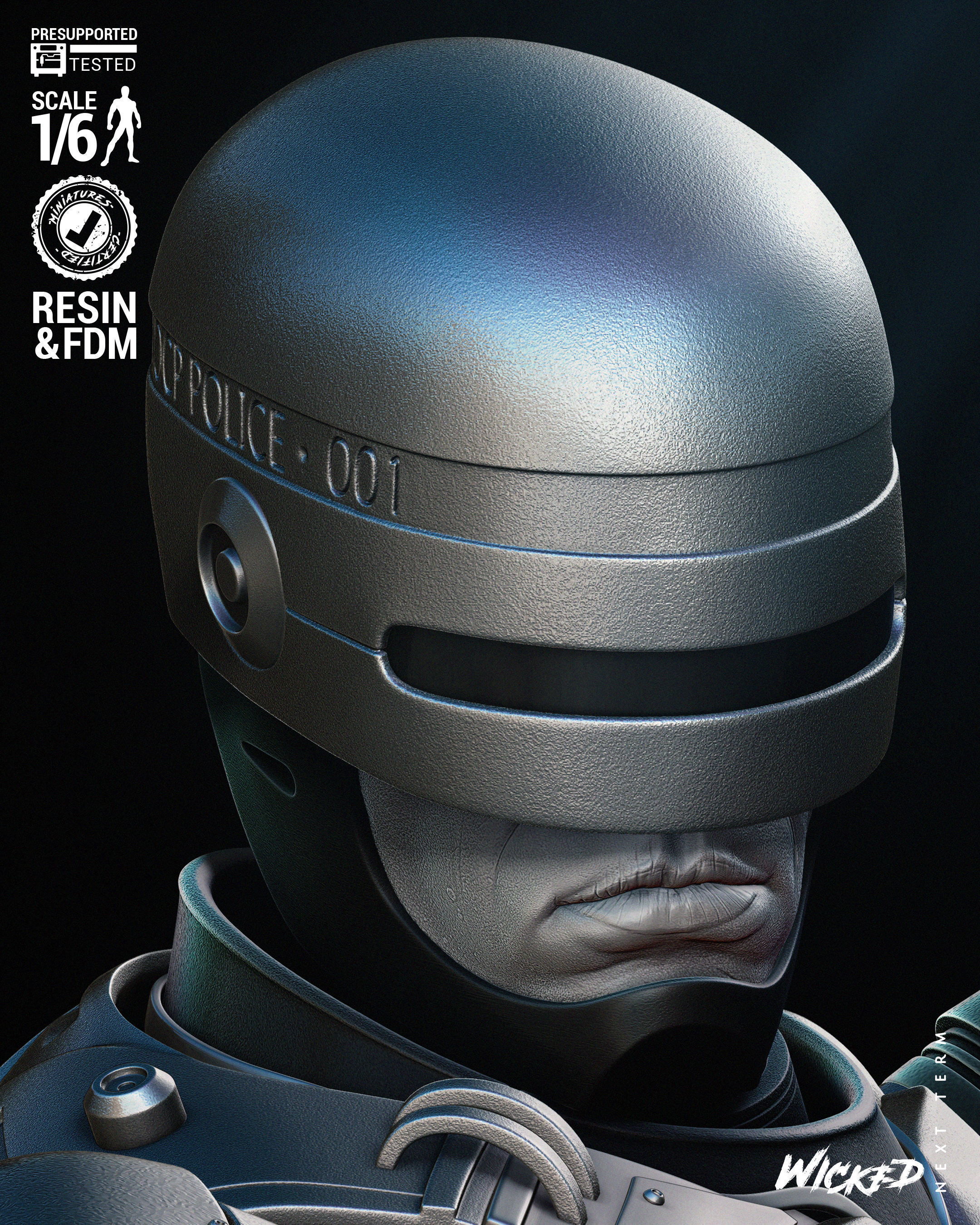 Wicked Movies Robocop Sculpture Tested for 3D printing  3D print model_31