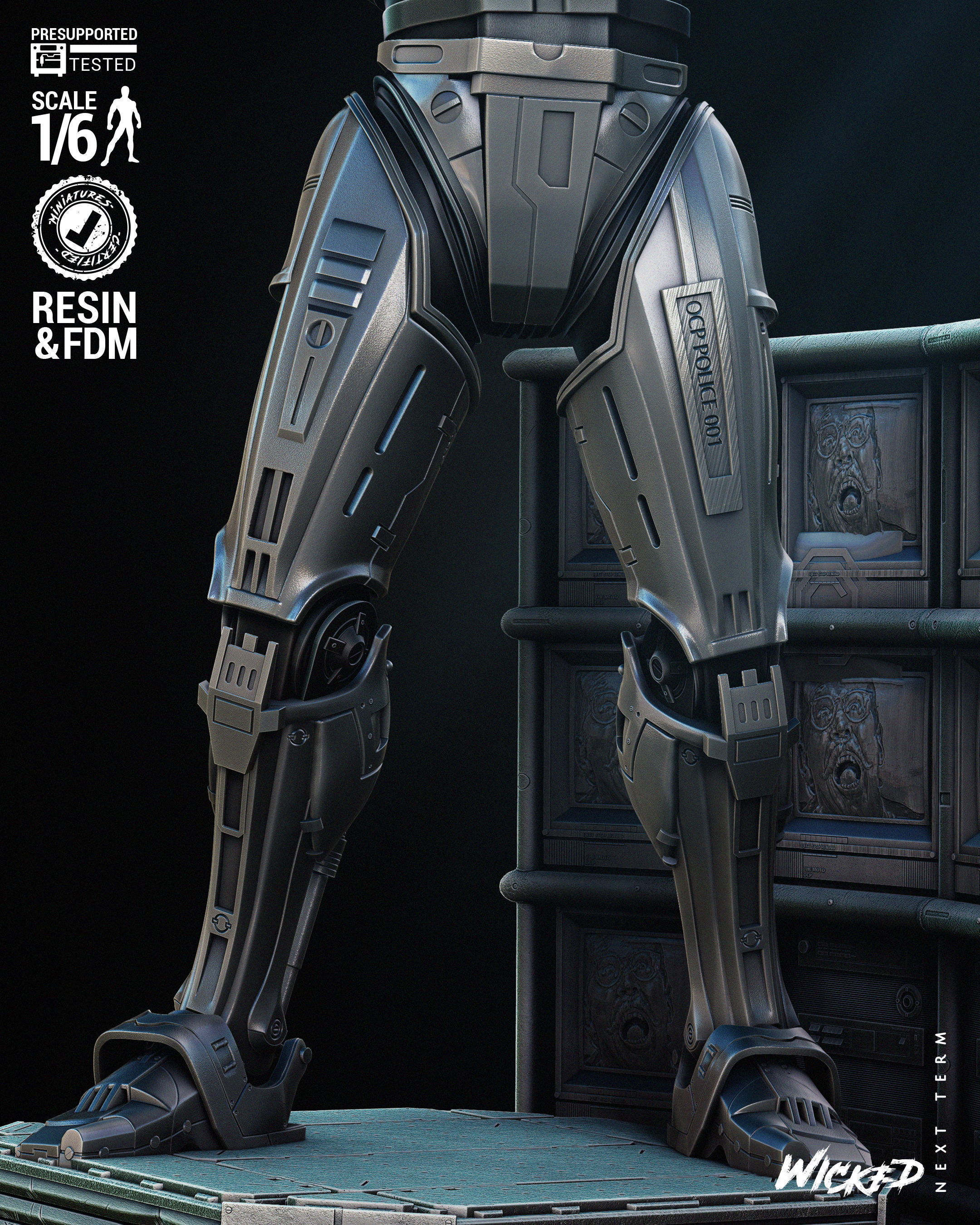 Wicked Movies Robocop Sculpture Tested for 3D printing  3D print model_51