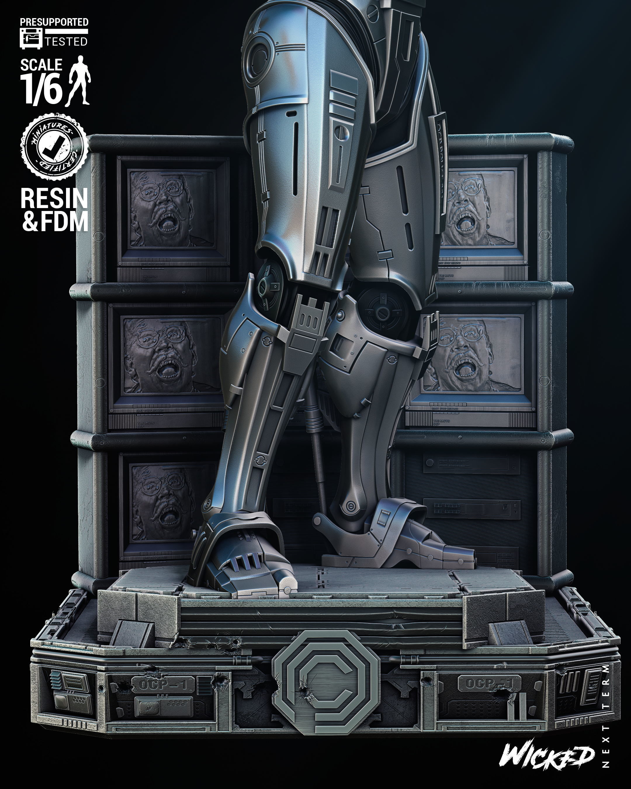 Wicked Movies Robocop Sculpture Tested for 3D printing  3D print model_33