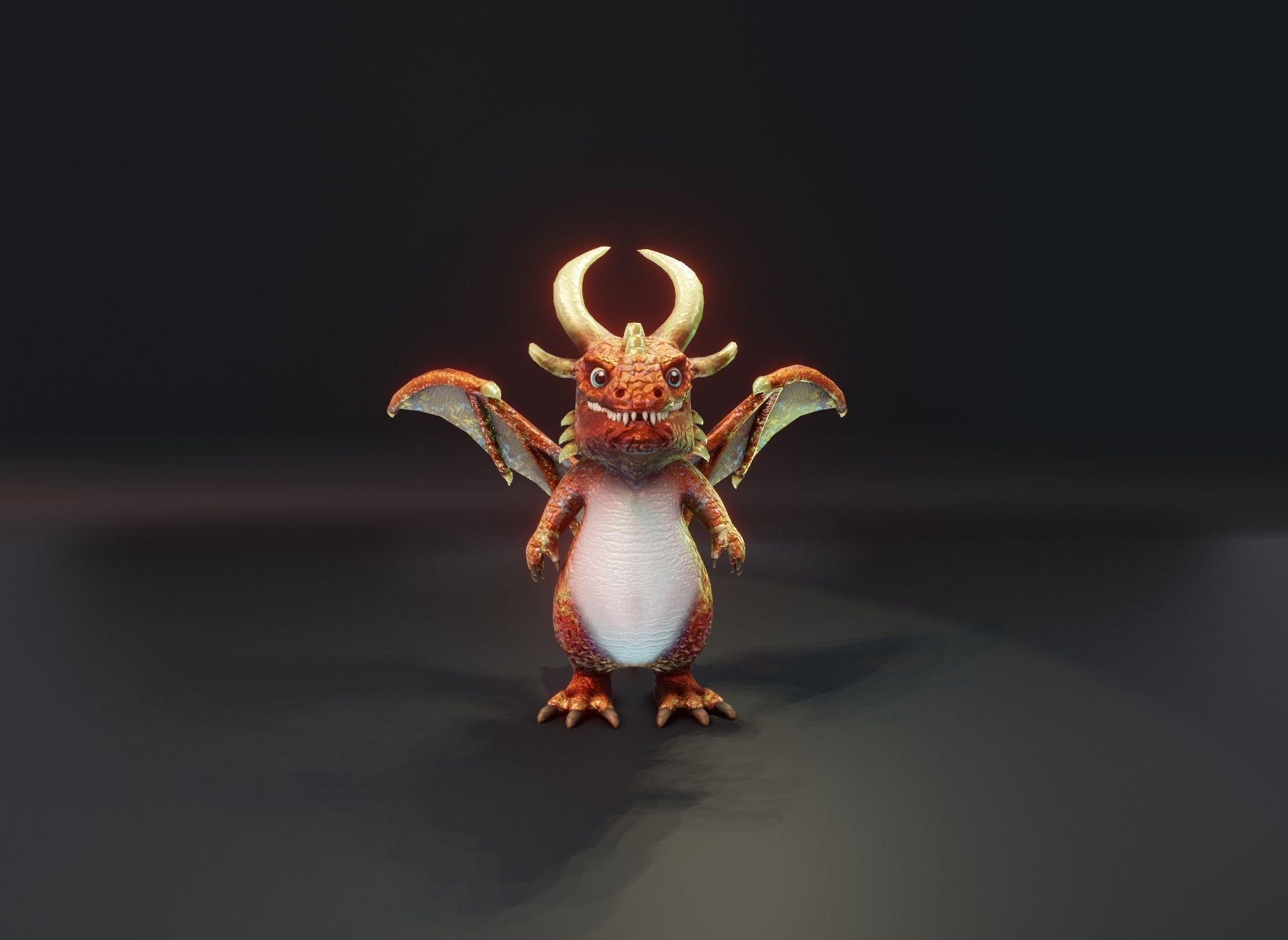 Stylized Metallic Dragons Animated 3D Model 3D Model Collection_35