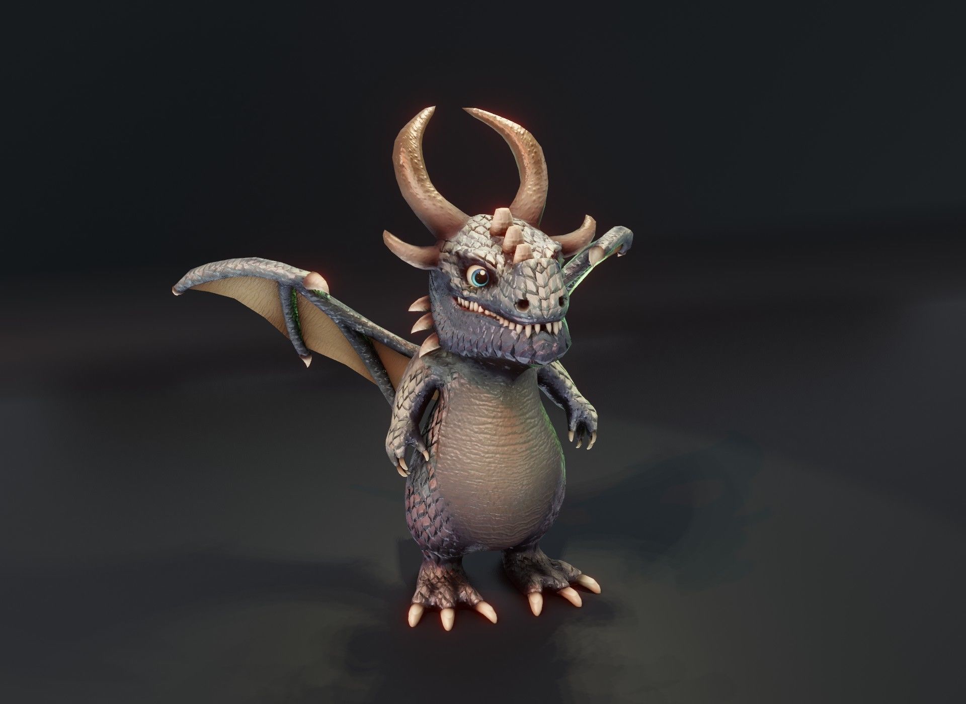 Stylized Metallic Dragons Animated 3D Model 3D Model Collection_56