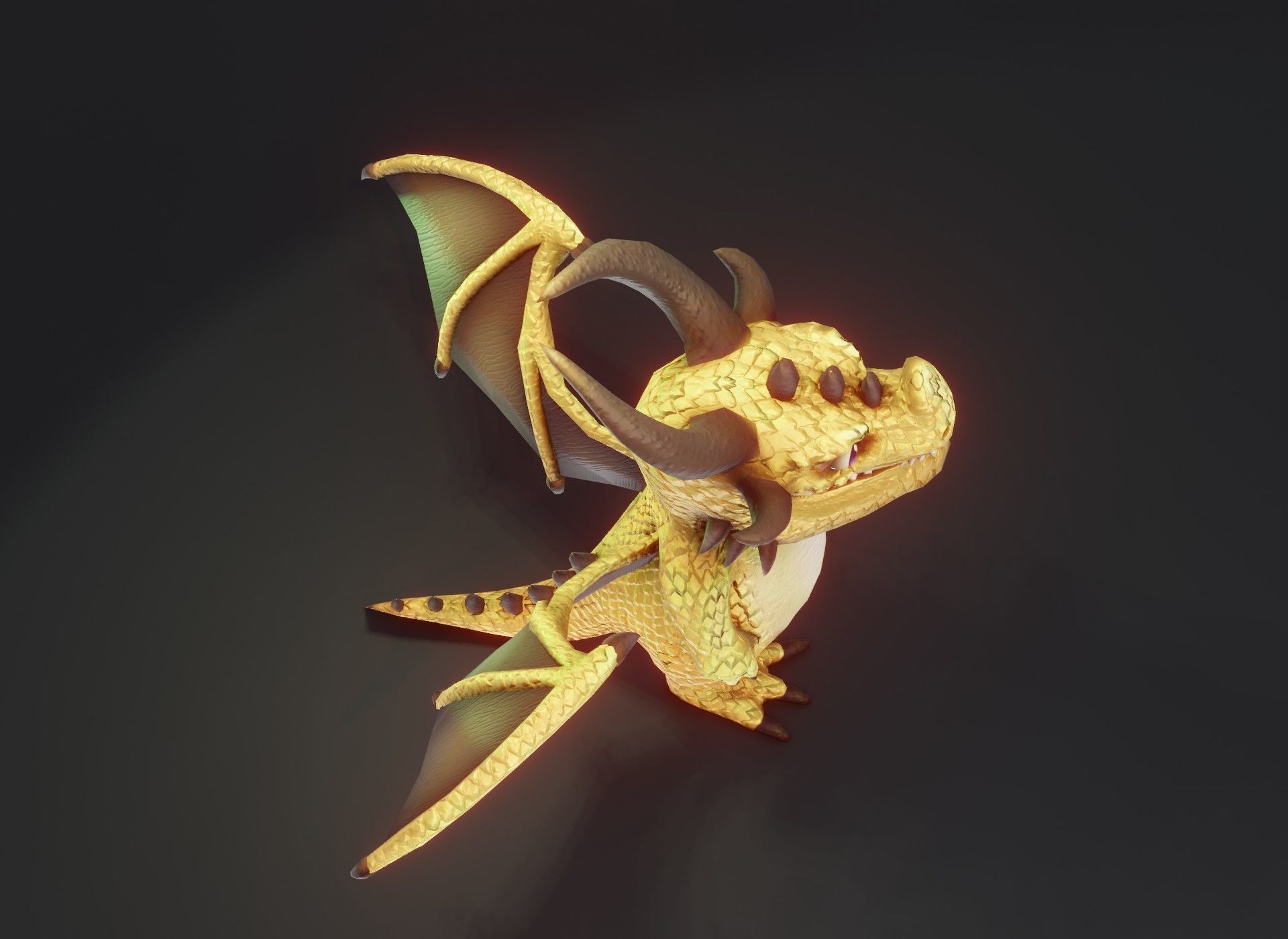 Stylized Metallic Dragons Animated 3D Model 3D Model Collection_37