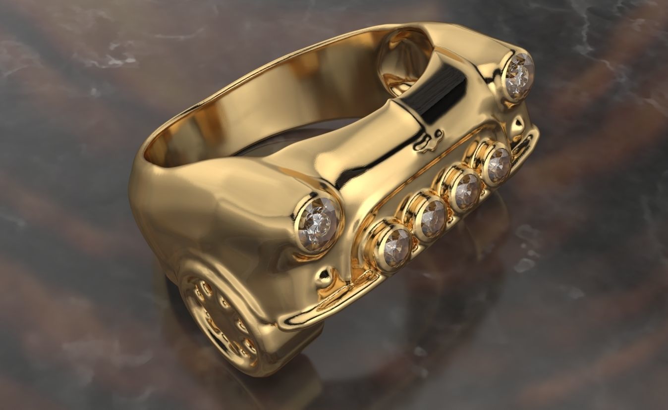 mini cooper ring gems  3D print model_10