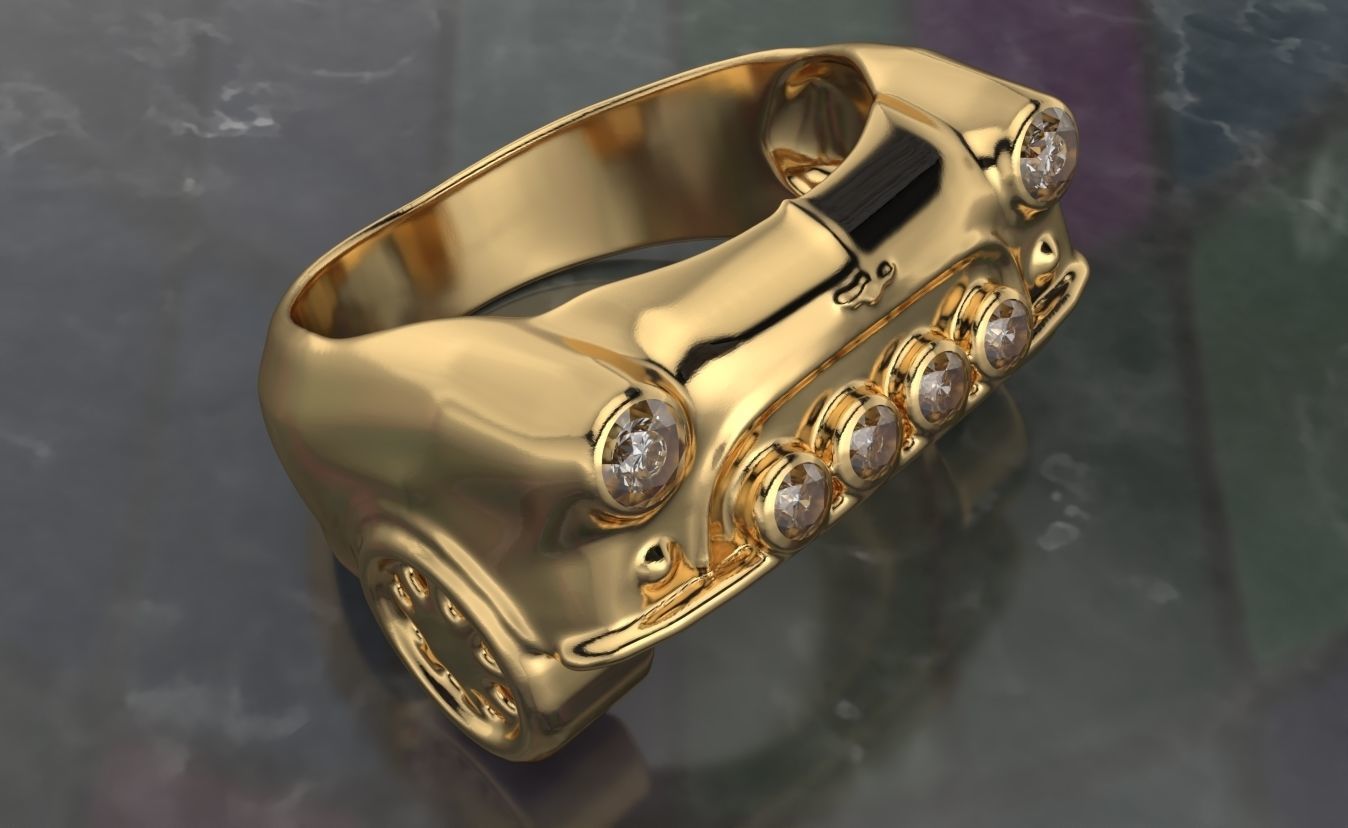 mini cooper ring gems  3D print model_9
