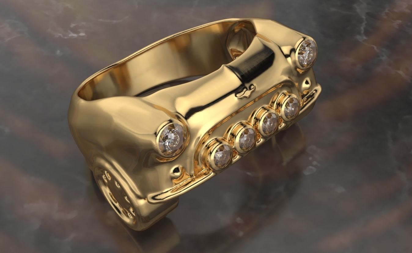mini cooper ring gems  3D print model_15