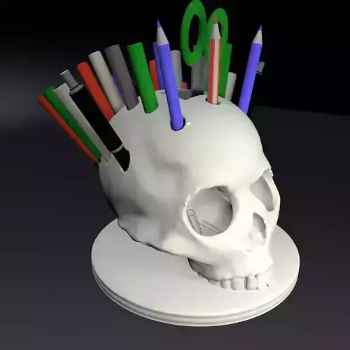 Skull penholder 3D print model