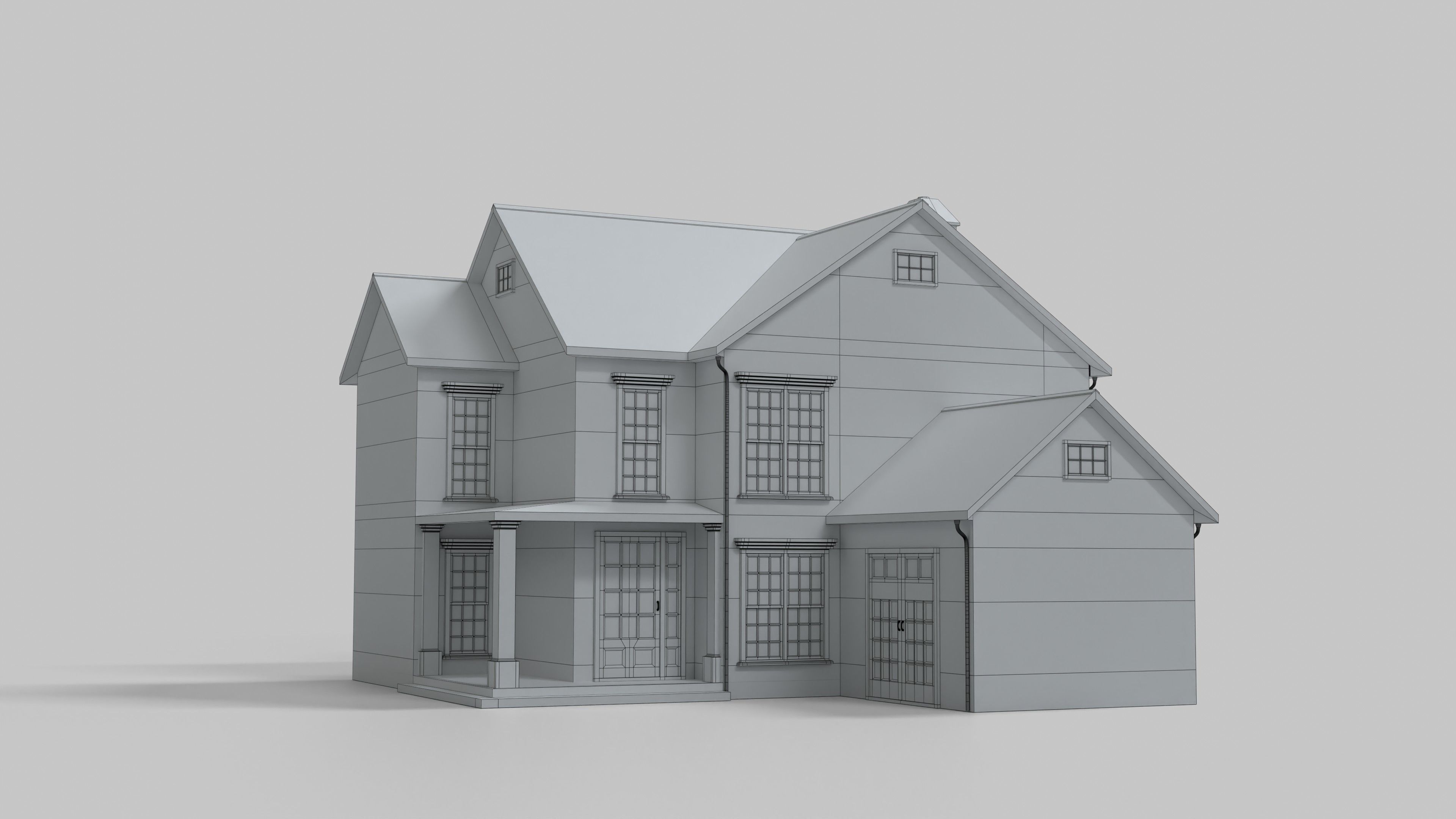 Cottage House Design 02T5 Low-poly 3D model_8