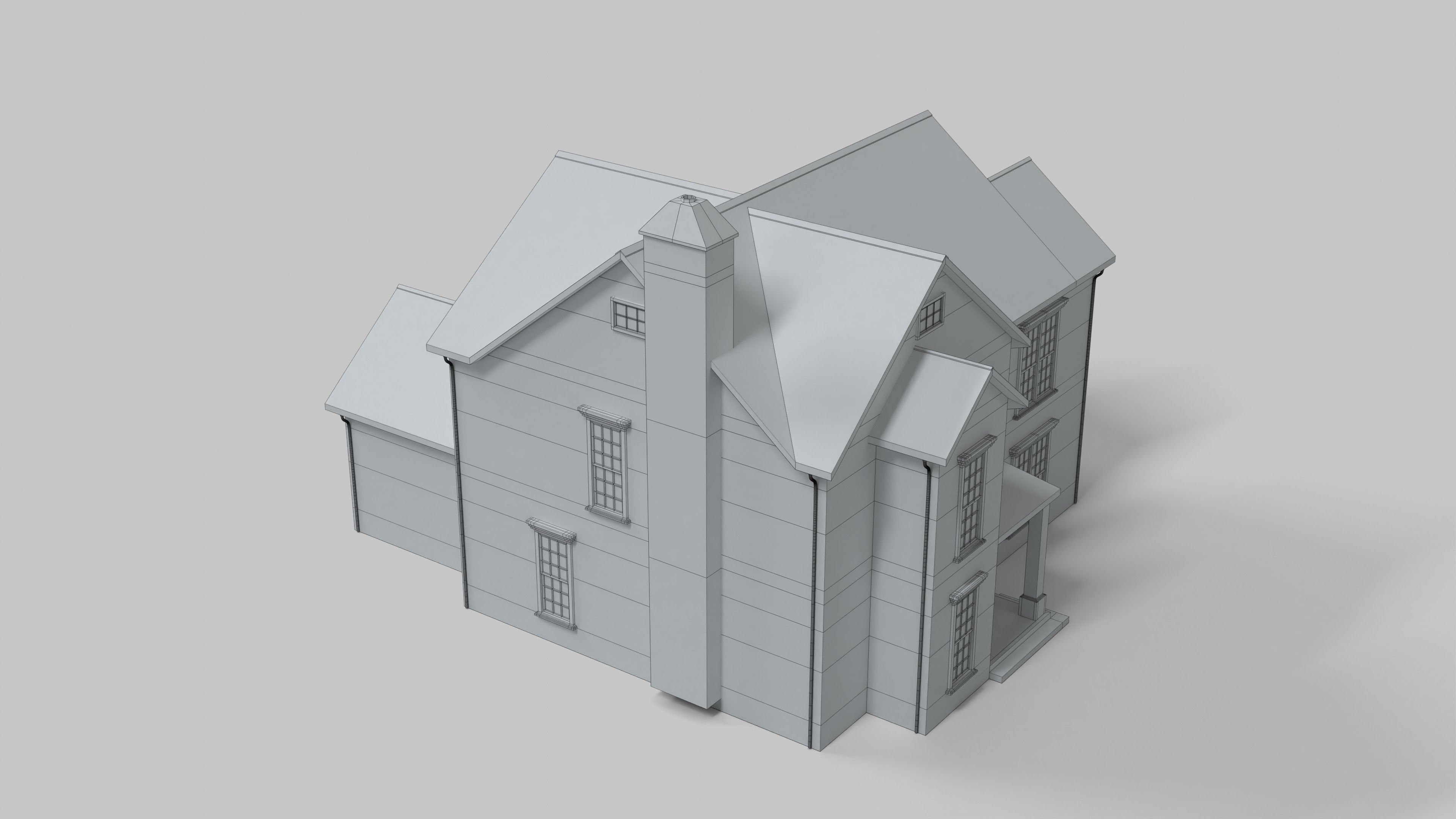 Cottage House Design 02T5 Low-poly 3D model_7