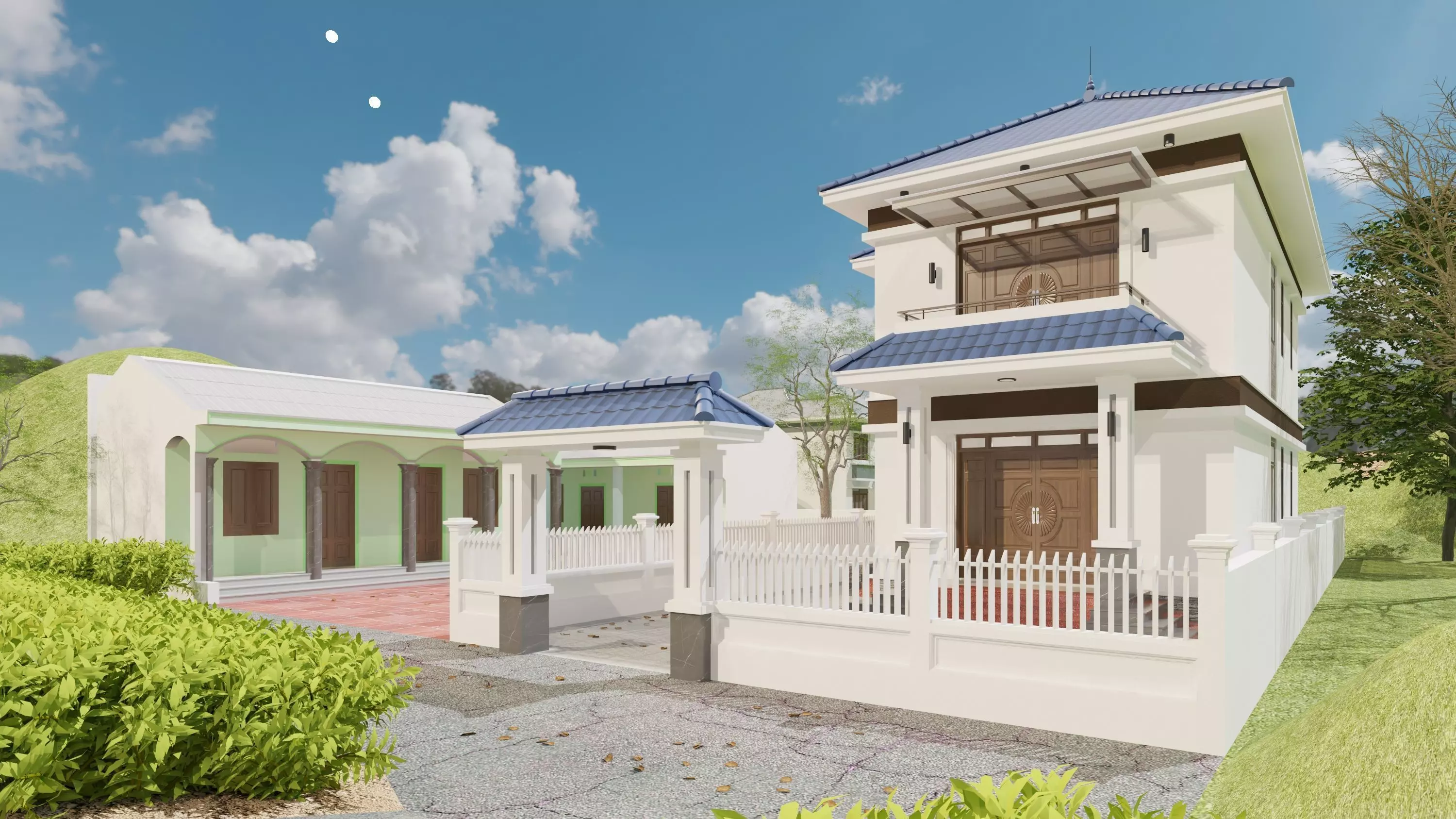Resident House - Thai Roof House Free 3D model