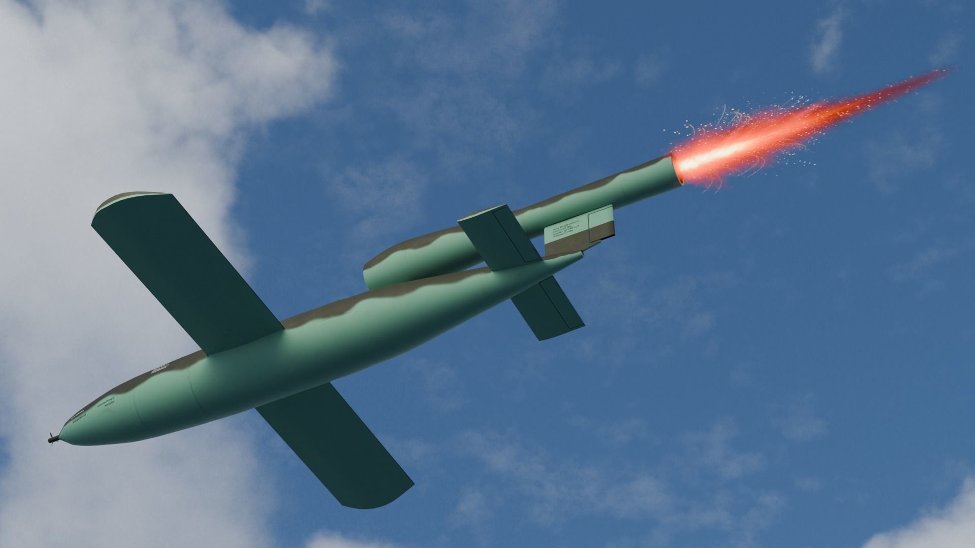 V1 Flying Bomb Low-poly 3D model_8