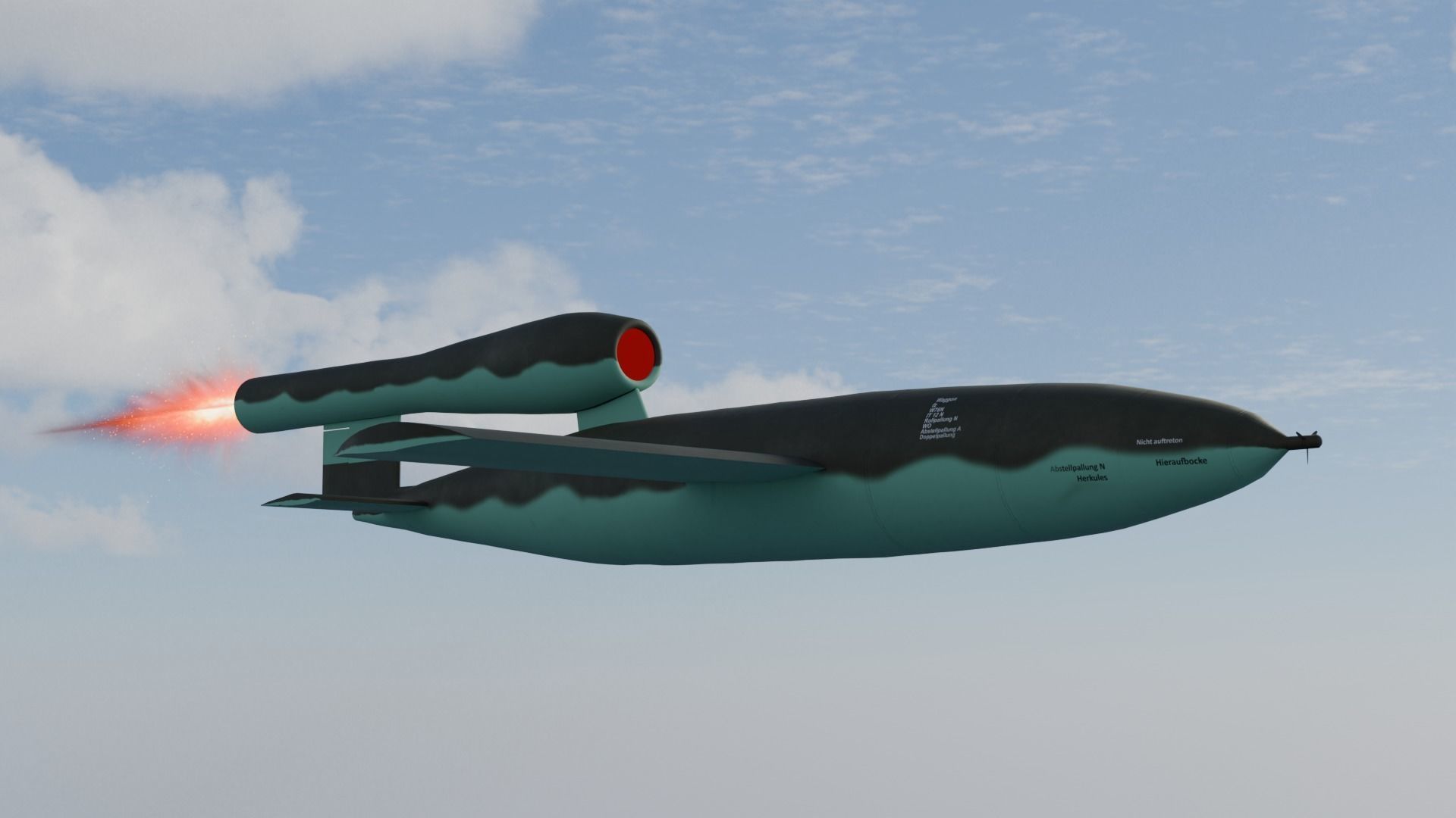 V1 Flying Bomb Low-poly 3D model_5