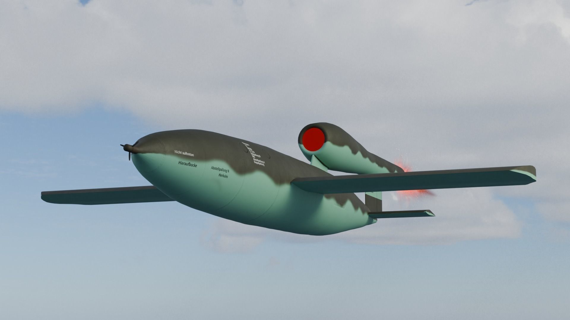 V1 Flying Bomb Low-poly 3D model_4