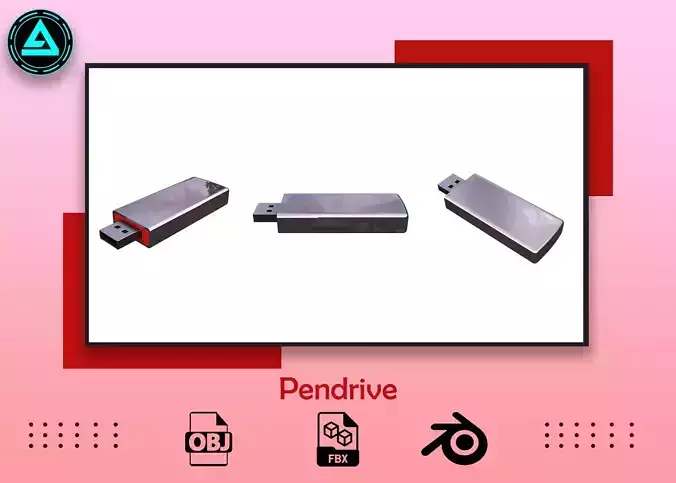Pendrive Low-poly 3D model
