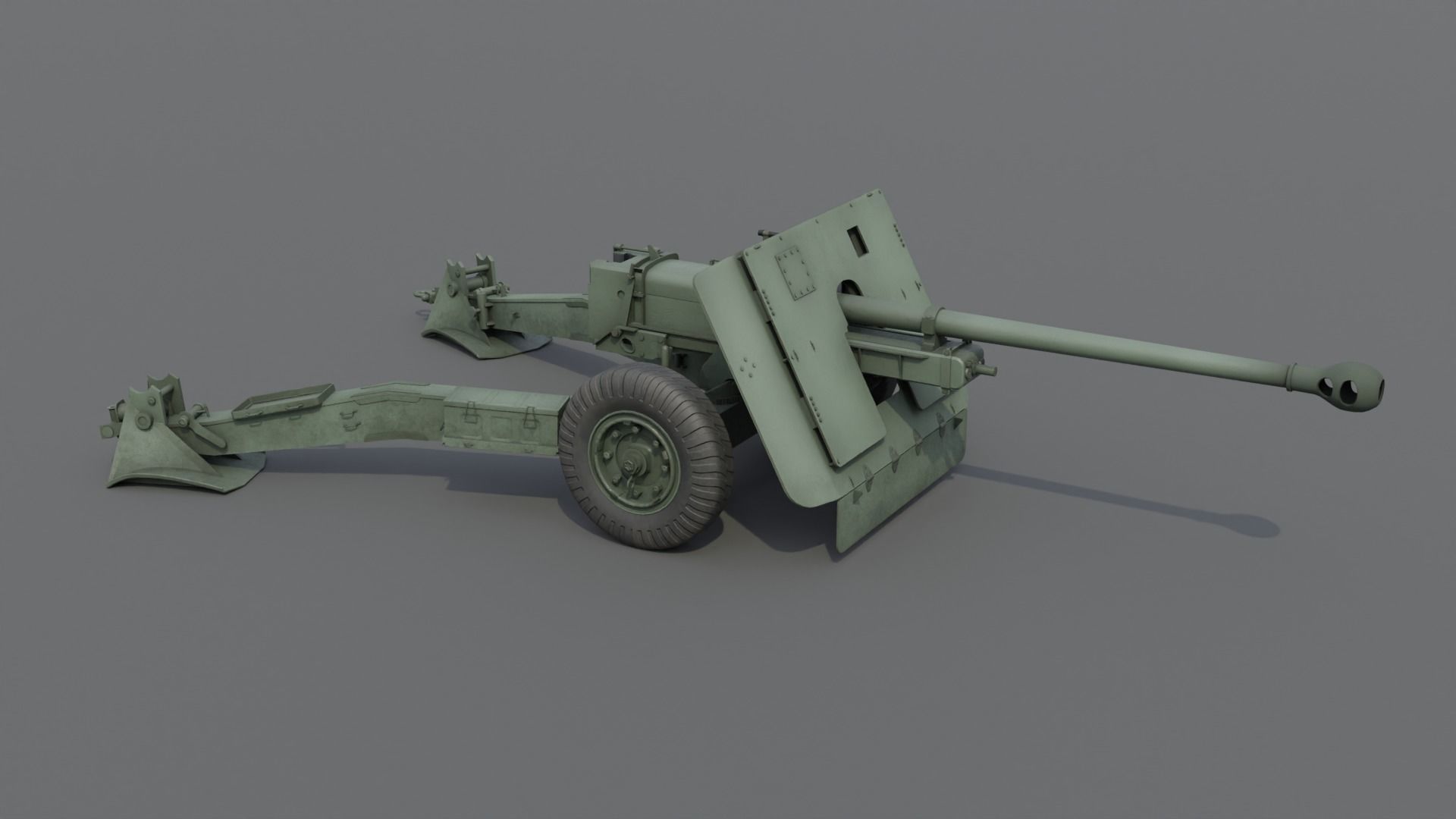 Ordnance QF 17-Pounder Anti-Tank Gun Low-poly 3D model_15