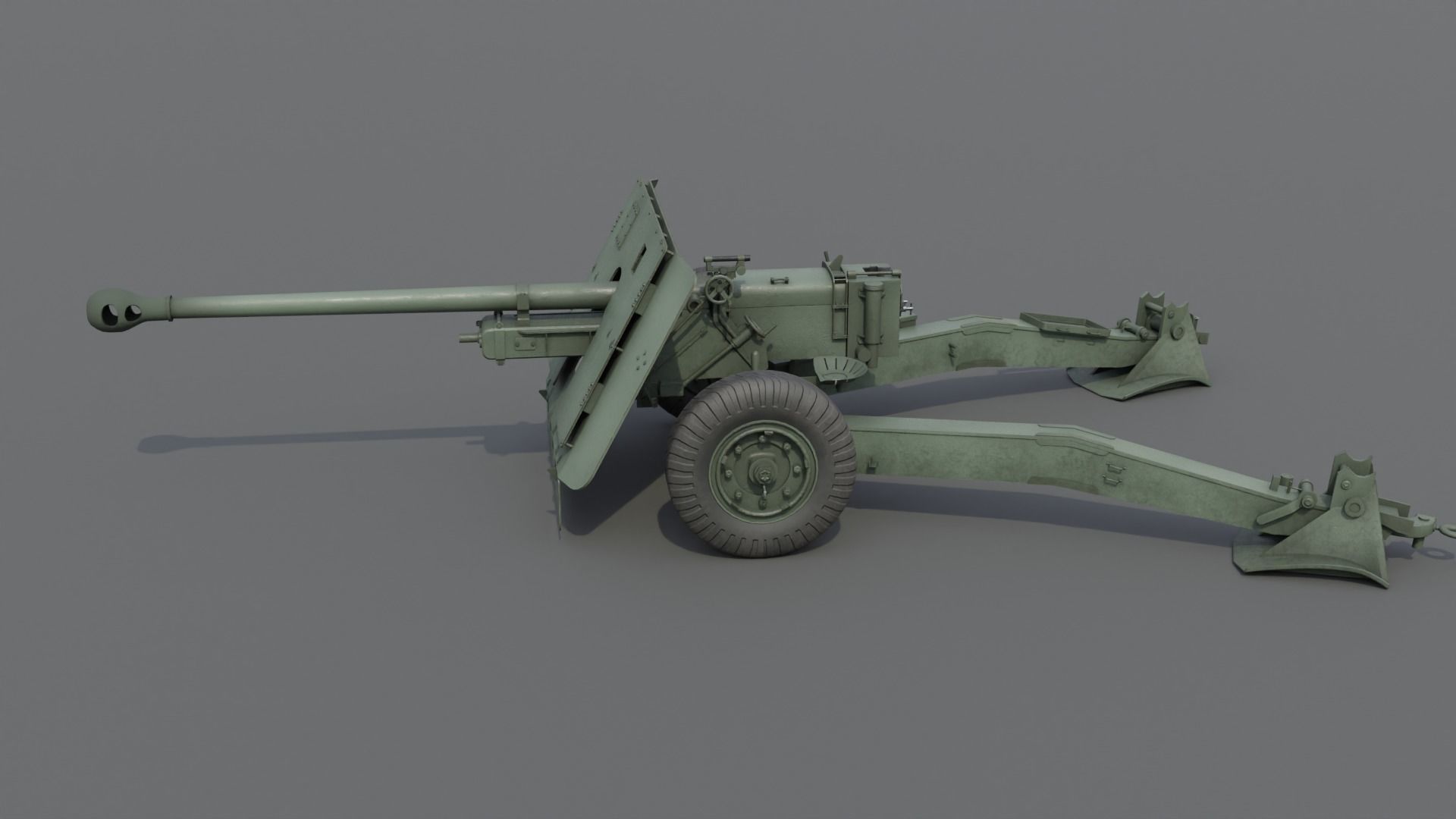 Ordnance QF 17-Pounder Anti-Tank Gun Low-poly 3D model_18