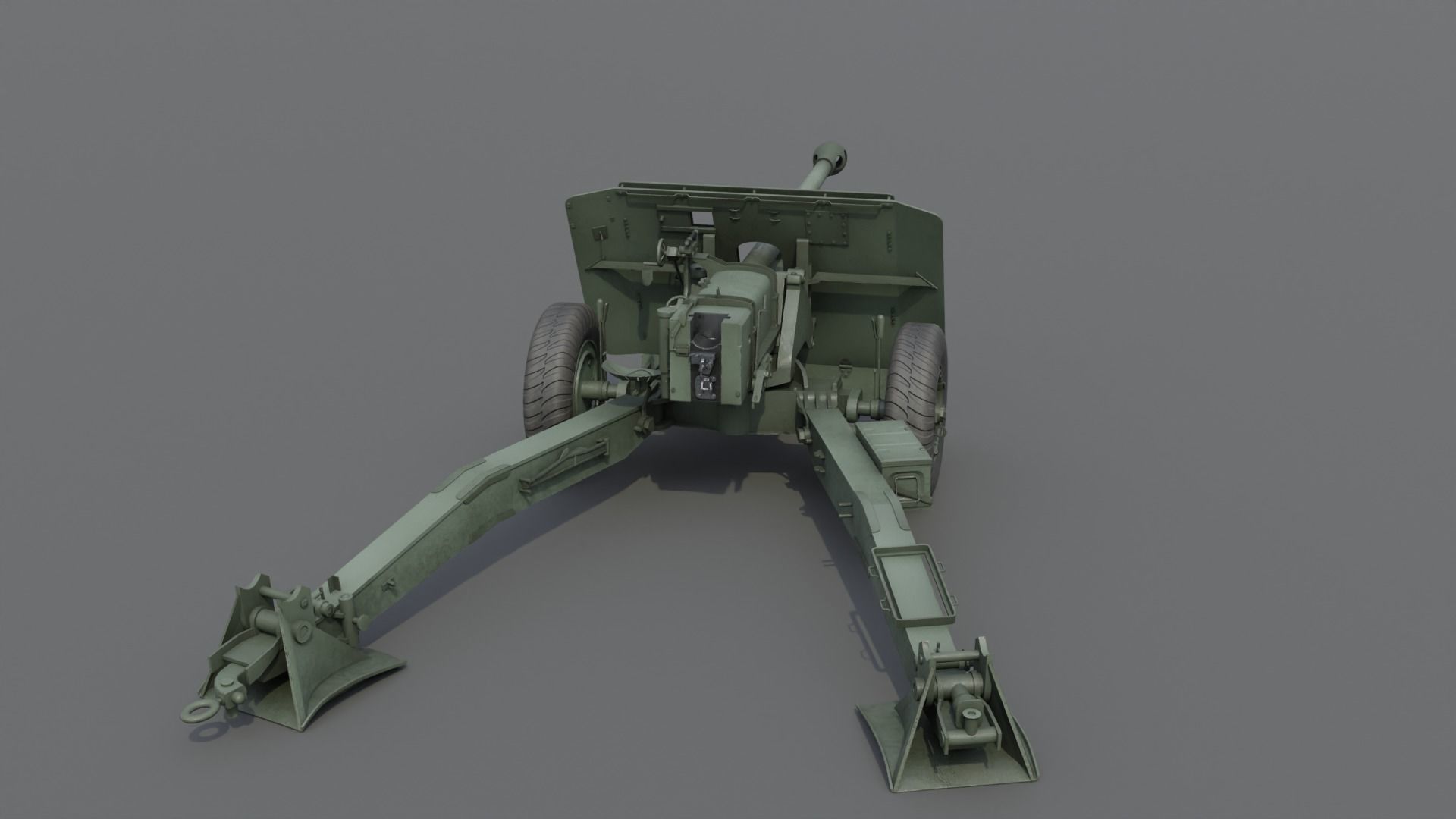 Ordnance QF 17-Pounder Anti-Tank Gun Low-poly 3D model_12