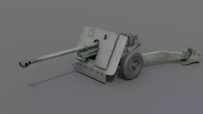Ordnance QF 17-Pounder Anti-Tank Gun Low-poly 3D model