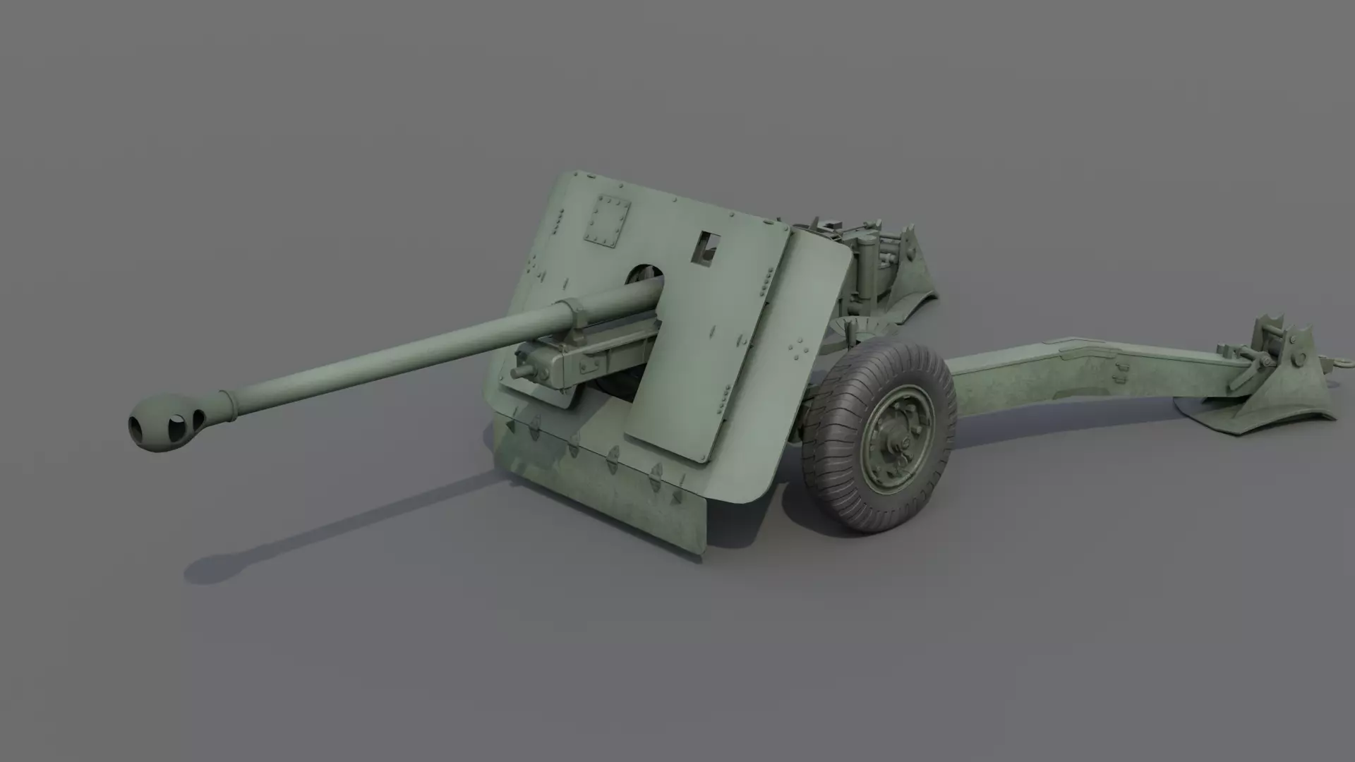 Ordnance QF 17-Pounder Anti-Tank Gun Low-poly 3D model_0