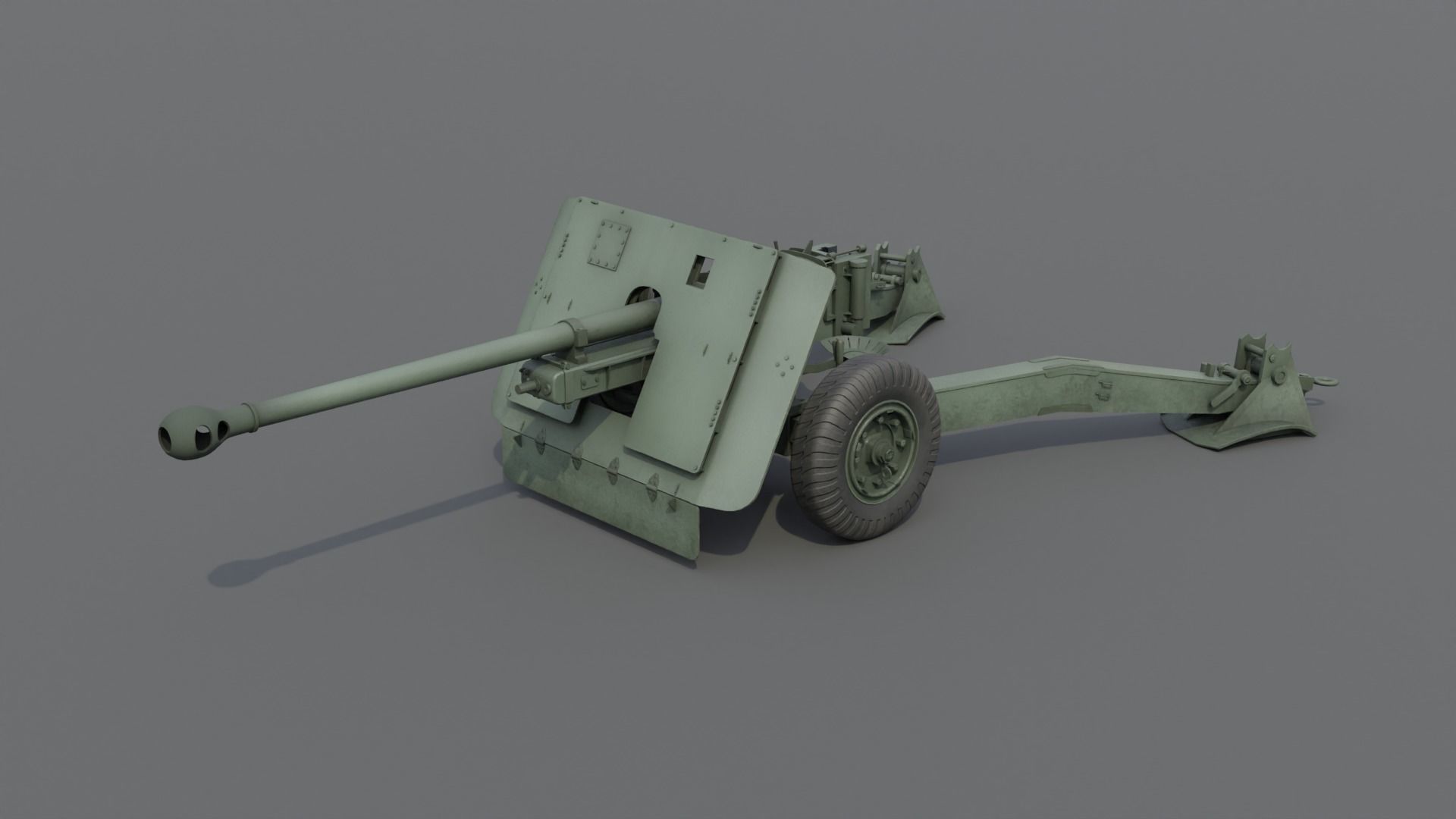 Ordnance QF 17-Pounder Anti-Tank Gun Low-poly 3D model_20