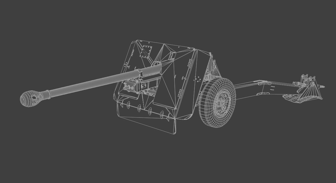 Ordnance QF 17-Pounder Anti-Tank Gun Low-poly 3D model_6