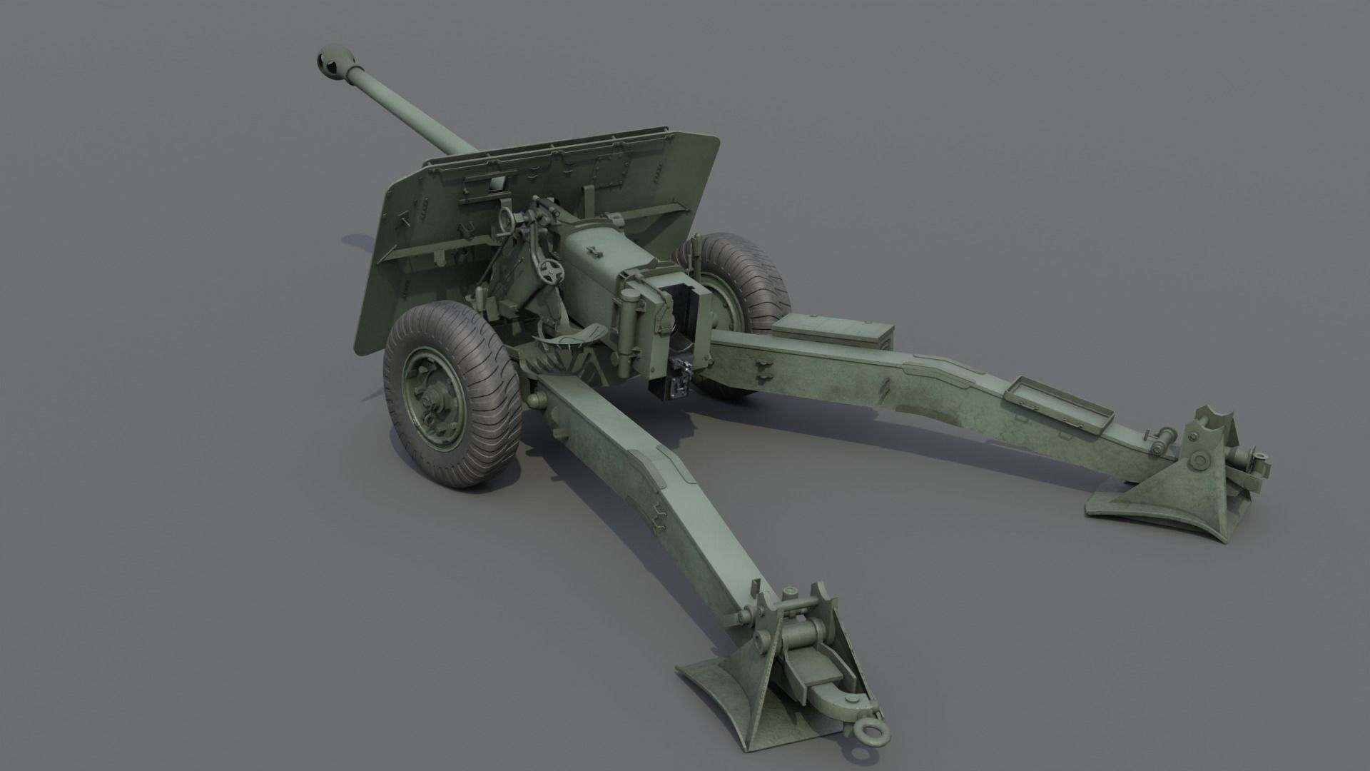 Ordnance QF 17-Pounder Anti-Tank Gun Low-poly 3D model_5