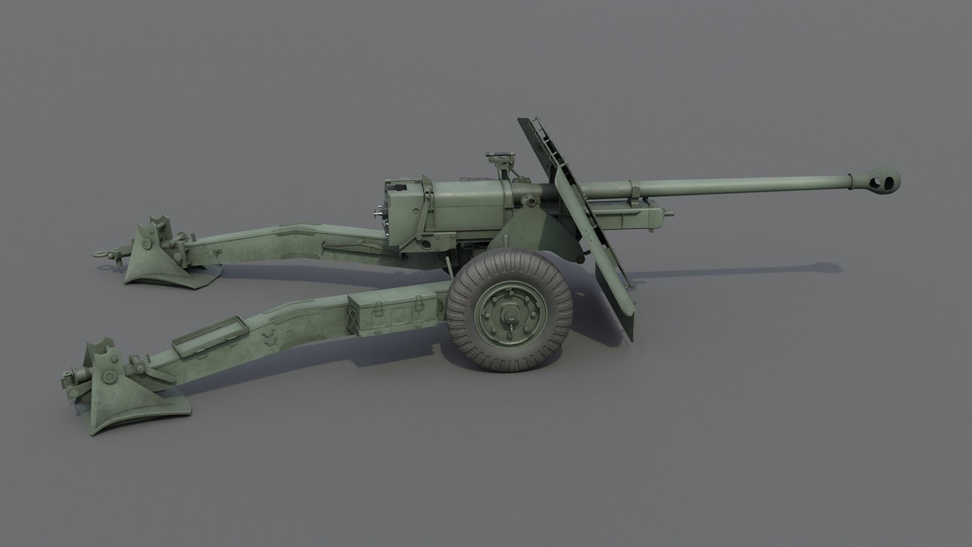 Ordnance QF 17-Pounder Anti-Tank Gun Low-poly 3D model_14