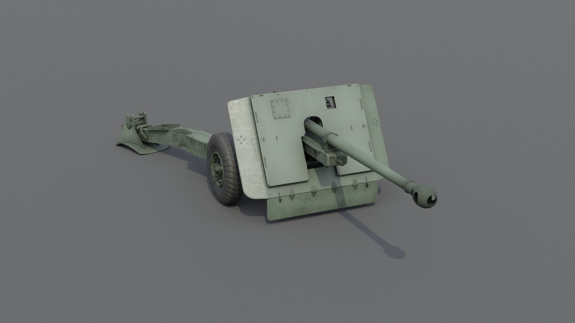 Ordnance QF 17-Pounder Anti-Tank Gun Low-poly 3D model_16