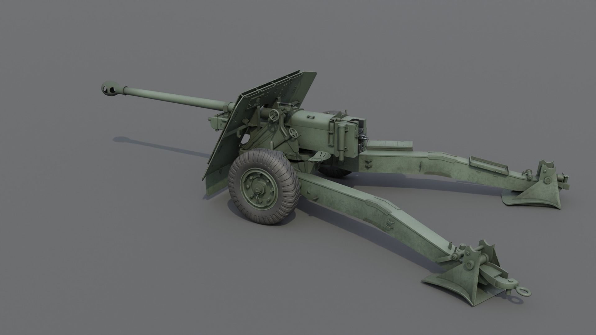 Ordnance QF 17-Pounder Anti-Tank Gun Low-poly 3D model_17