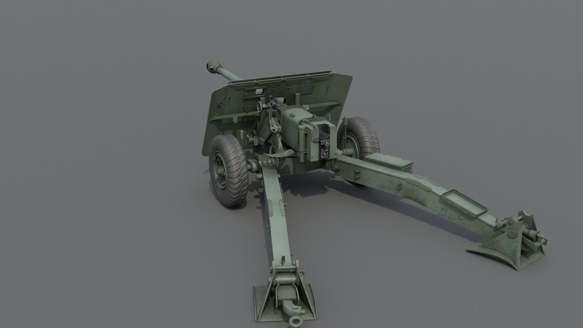 Ordnance QF 17-Pounder Anti-Tank Gun Low-poly 3D model_19