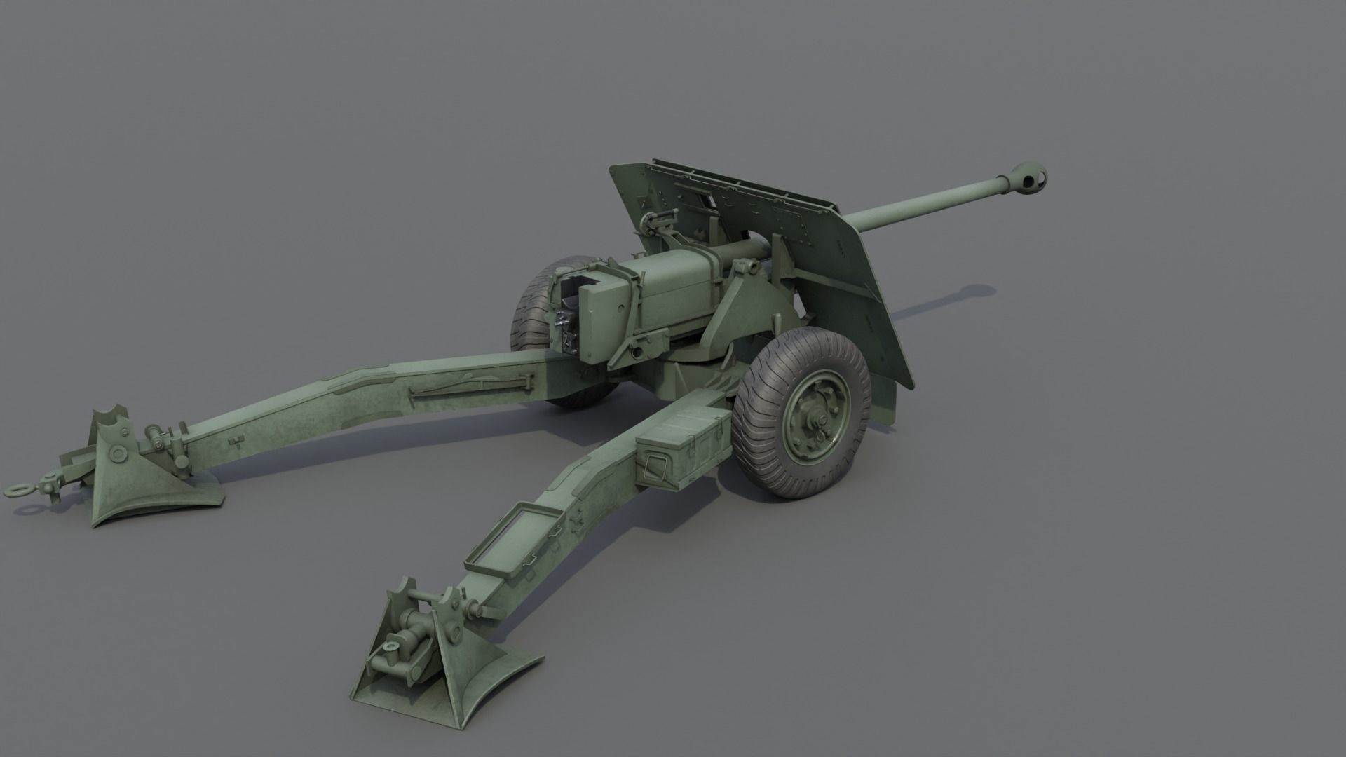Ordnance QF 17-Pounder Anti-Tank Gun Low-poly 3D model_13